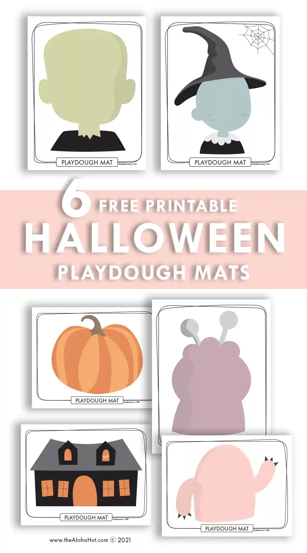 Halloween Playdough Mats - free printable - toddler activity - preschool - classroom party ideas