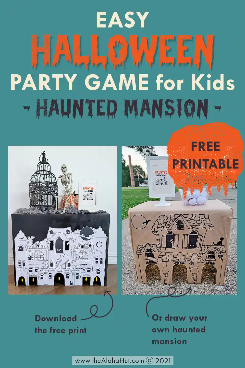 Halloween Party Game - Haunted Mansion - free printable - classroom party game ideas