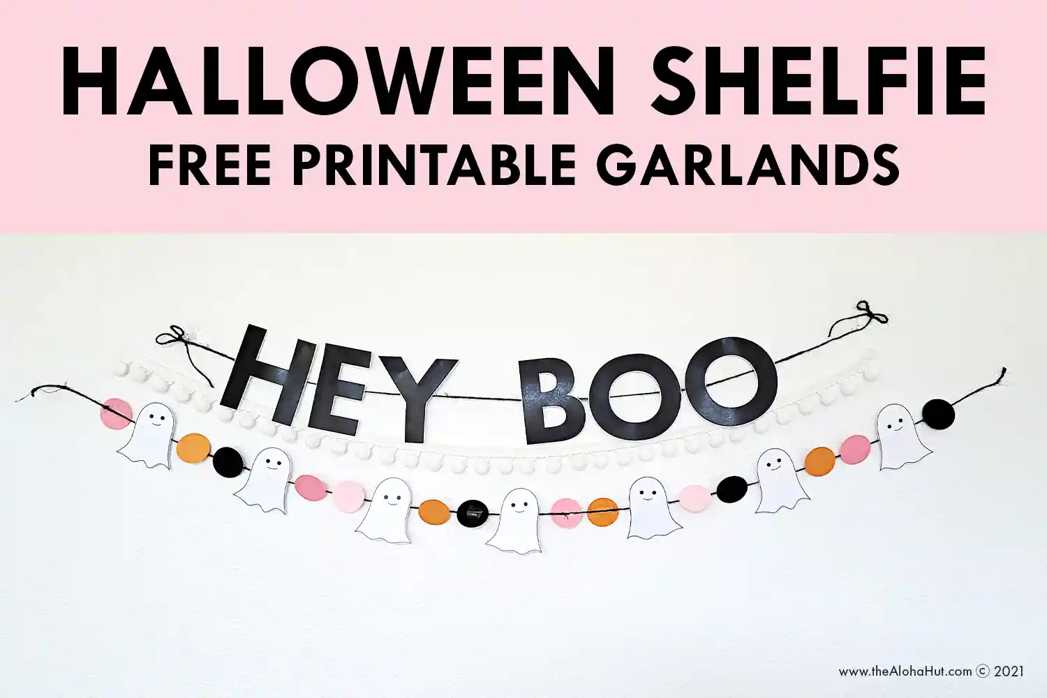 Halloween Shelfie - free printable Halloween prints decor