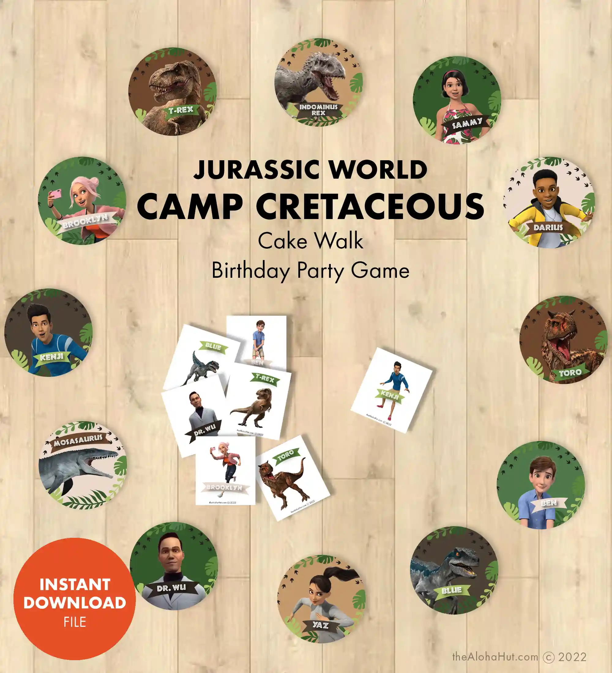 Jurassic World Camp Cretaceous Party Ideas - Dinosaur Party Ideas - free printable party decor & games - cake walk