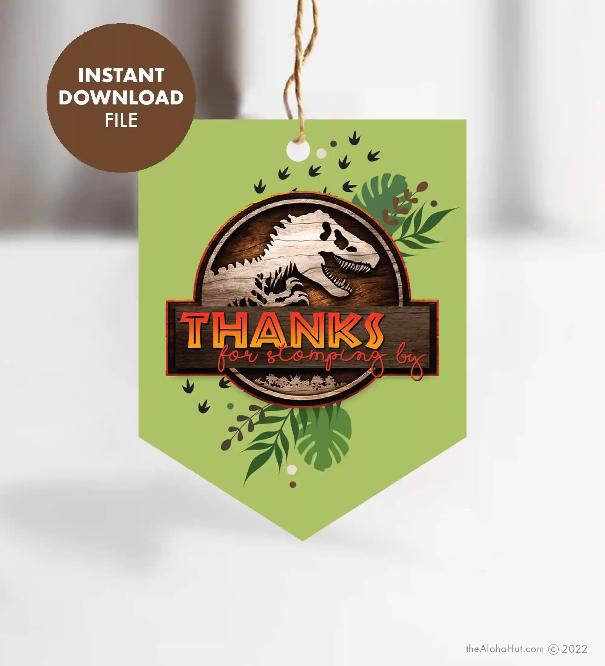 Jurassic World Camp Cretaceous Party Ideas - Dinosaur Party Ideas - free printable party decor & games - party favor tag