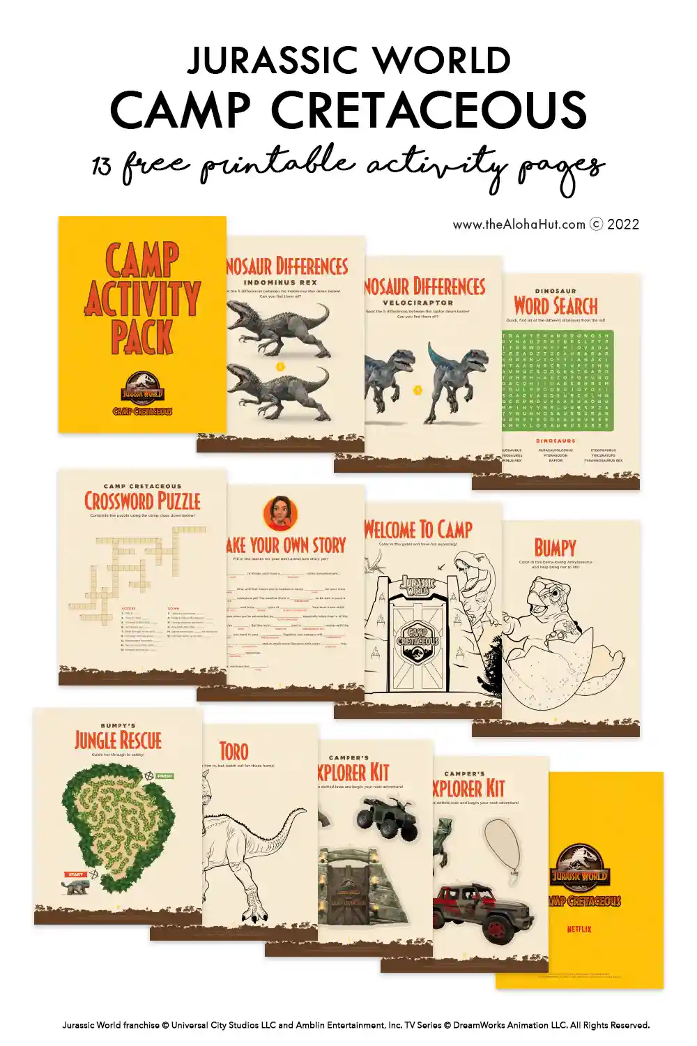 Jurassic World Camp Cretaceous Party Ideas - Dinosaur Party Ideas - free printable party decor & games - activity pages