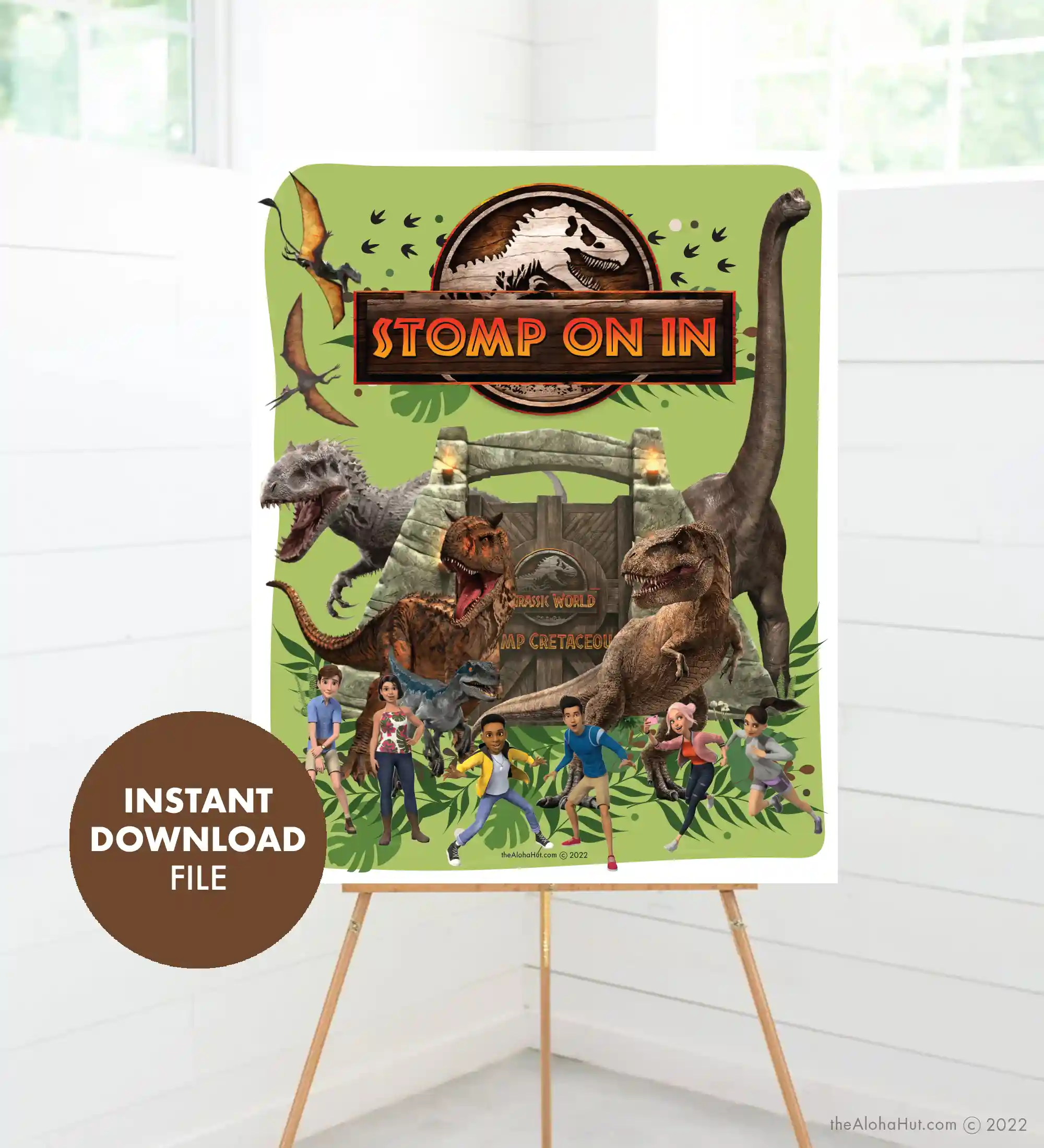 Jurassic World Camp Cretaceous Party Ideas - Dinosaur Party Ideas - free printable party decor & games - welcome sign