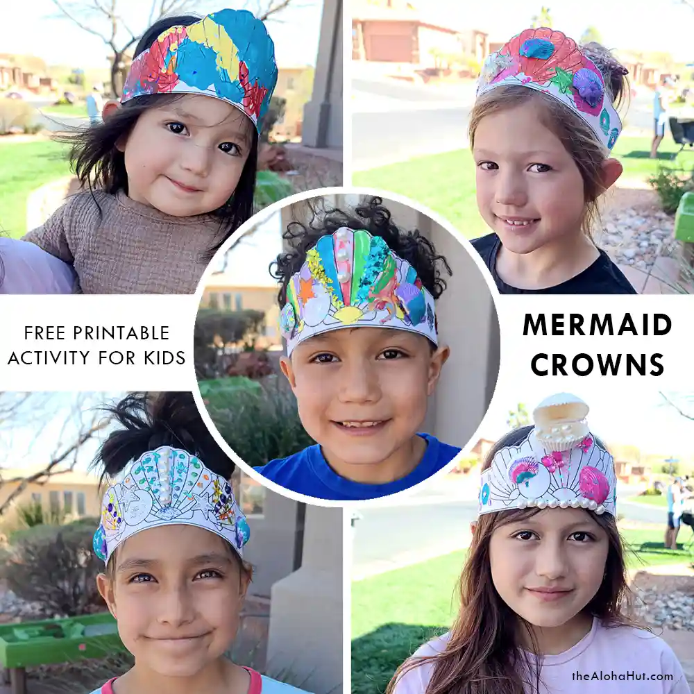 Mermaid Crowns - Kids Activity - Mermaid Party - free printable