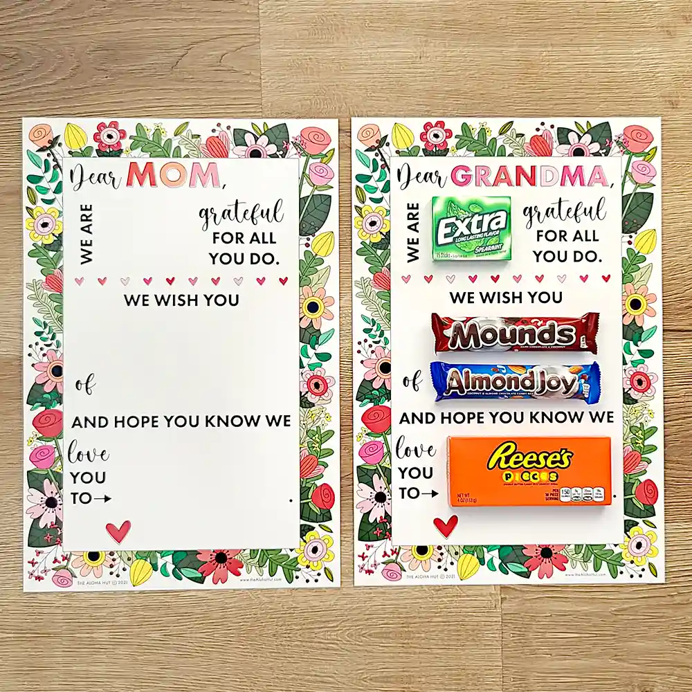 Mother's Day Card Candy-Gram - Poster - free printable