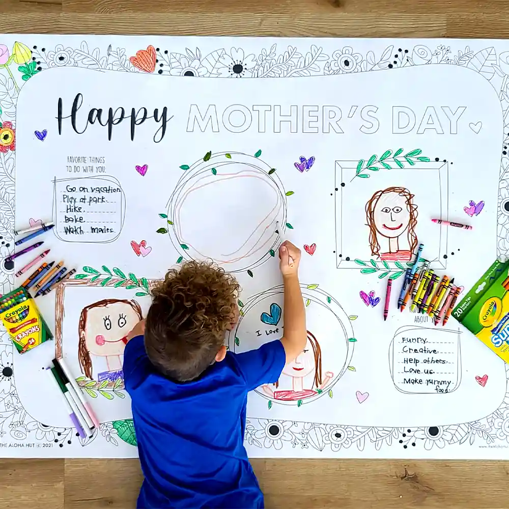 Mother's Day Coloring Poster - free printable - giant coloring page - Mother's Day Craft