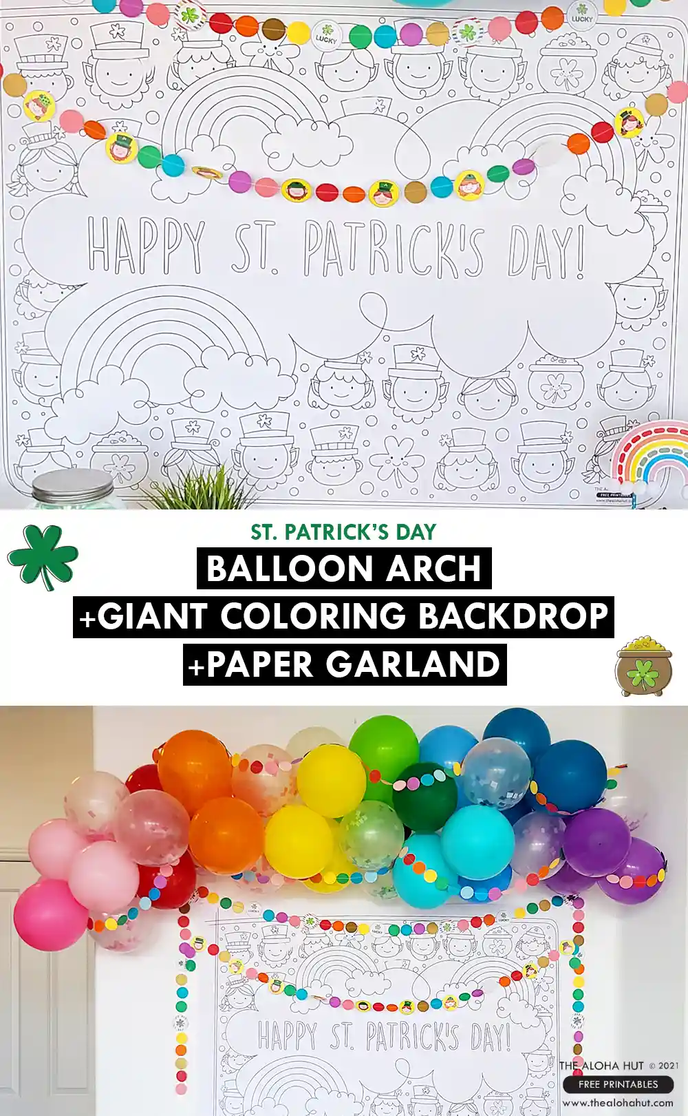 Ideas for how to throw the best St. Patrick's Day party for your kids. Includes printable St. Parick's Day coloring pages, a placemat activity page for your St. Patrick's Day rainbow themed brunch, and printables for a fun St. Patrick's Day themed meal for the kids. Download the printable St. Patrick's Day games and activities to help your plan your next party!