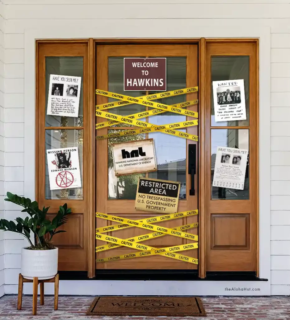 Stranger Things Party - door signs, Welcome to Hawkins
