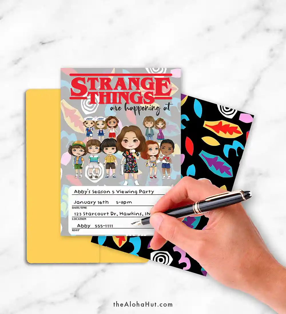 Stranger Things Party Invitations - Season 3 Eleven Starcourt Mall Shirt
