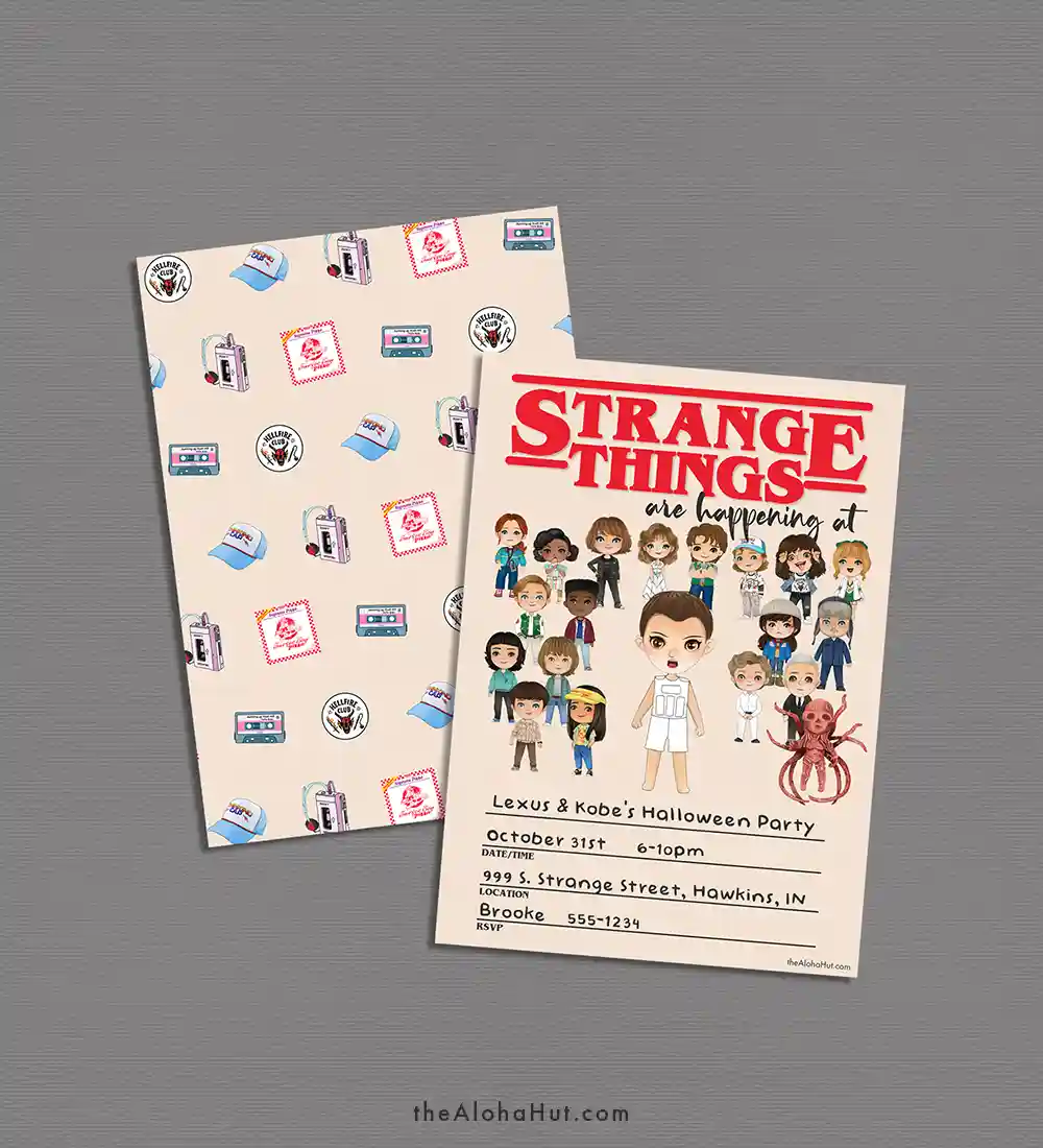 Stranger Things Party Invitations - Season 4 Eleven's Upside Down Flotation Suit Vecna