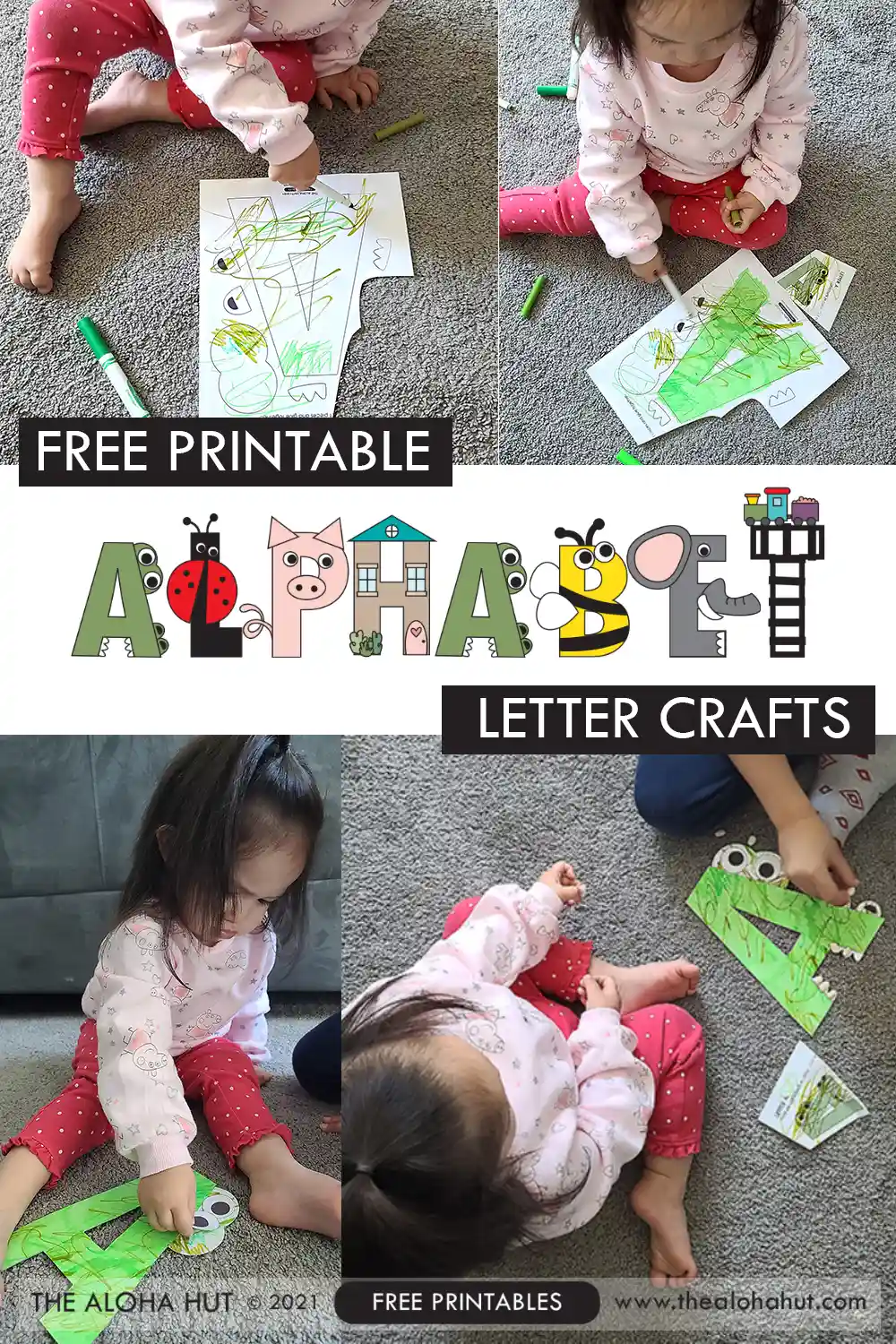 Preschool Alphabet Letter Crafts - letter A - free printable