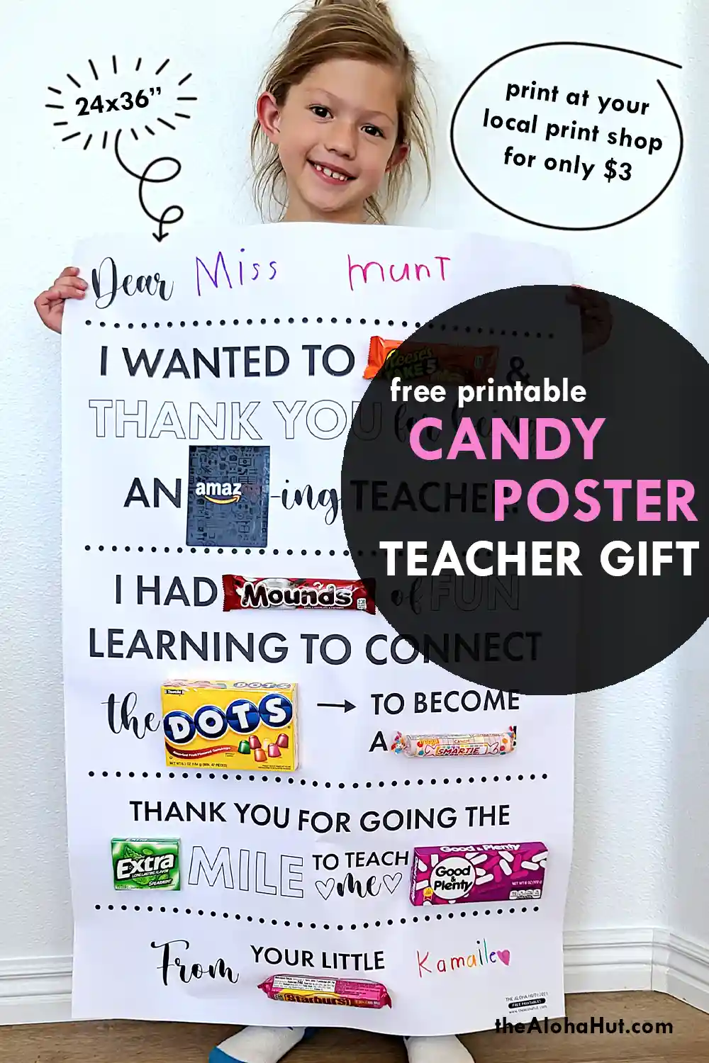 Teacher Appreciation Candy Poster - free printable