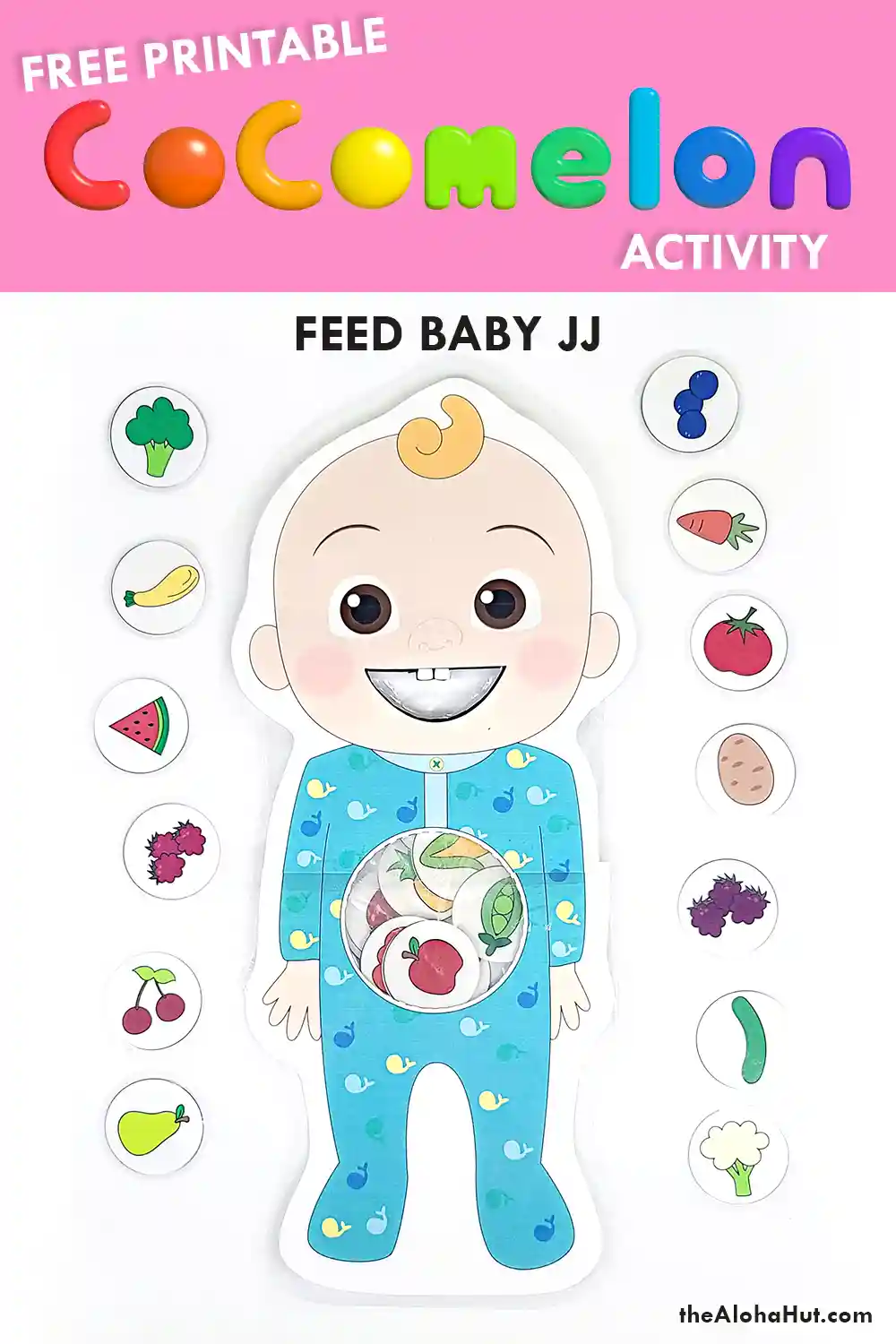 Cocomelon Feed Baby JJ Activity - fruits & veggies - toddler activity - free printable