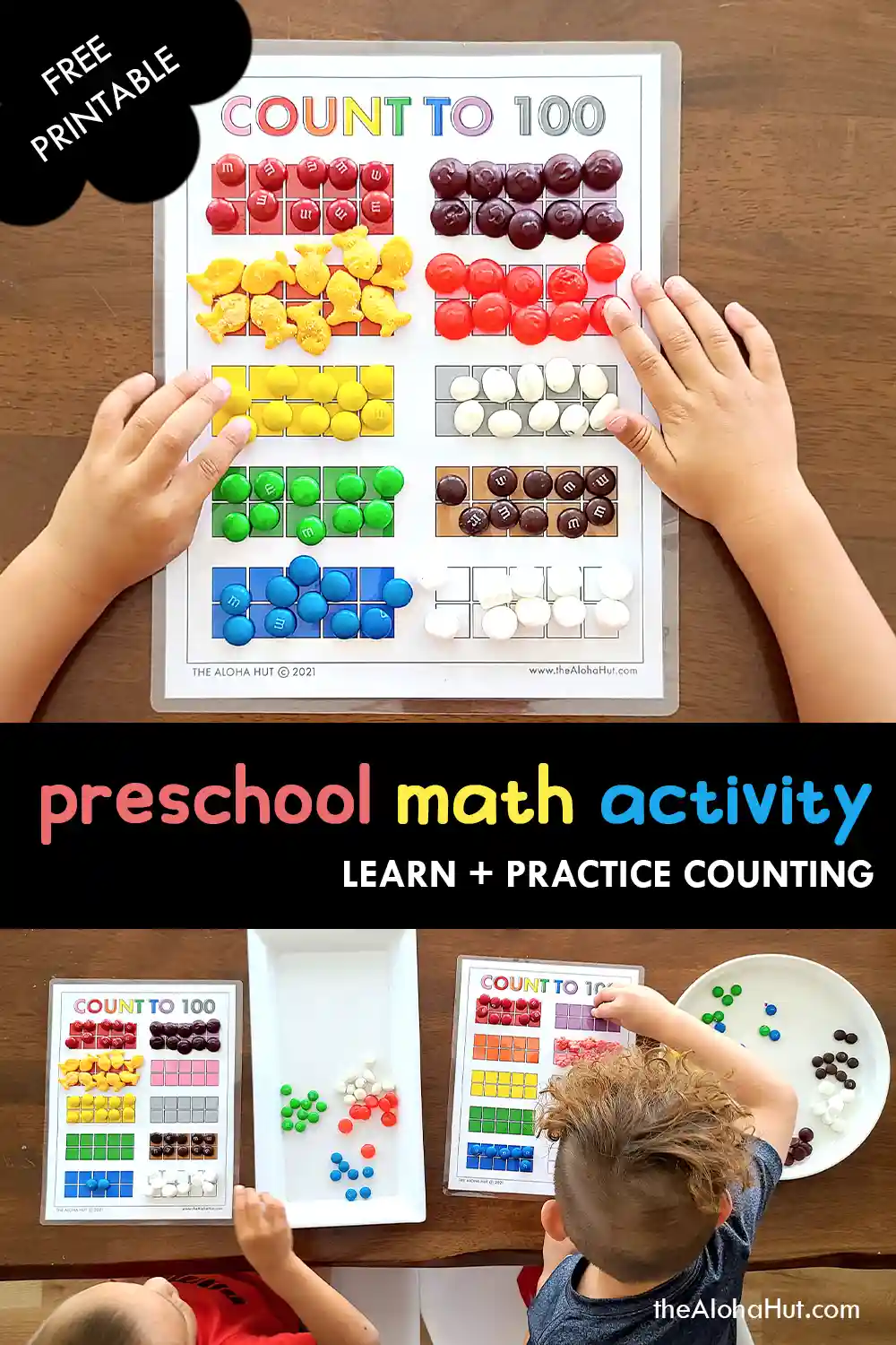 Preschool Math Activity - Count to 100 - free printable