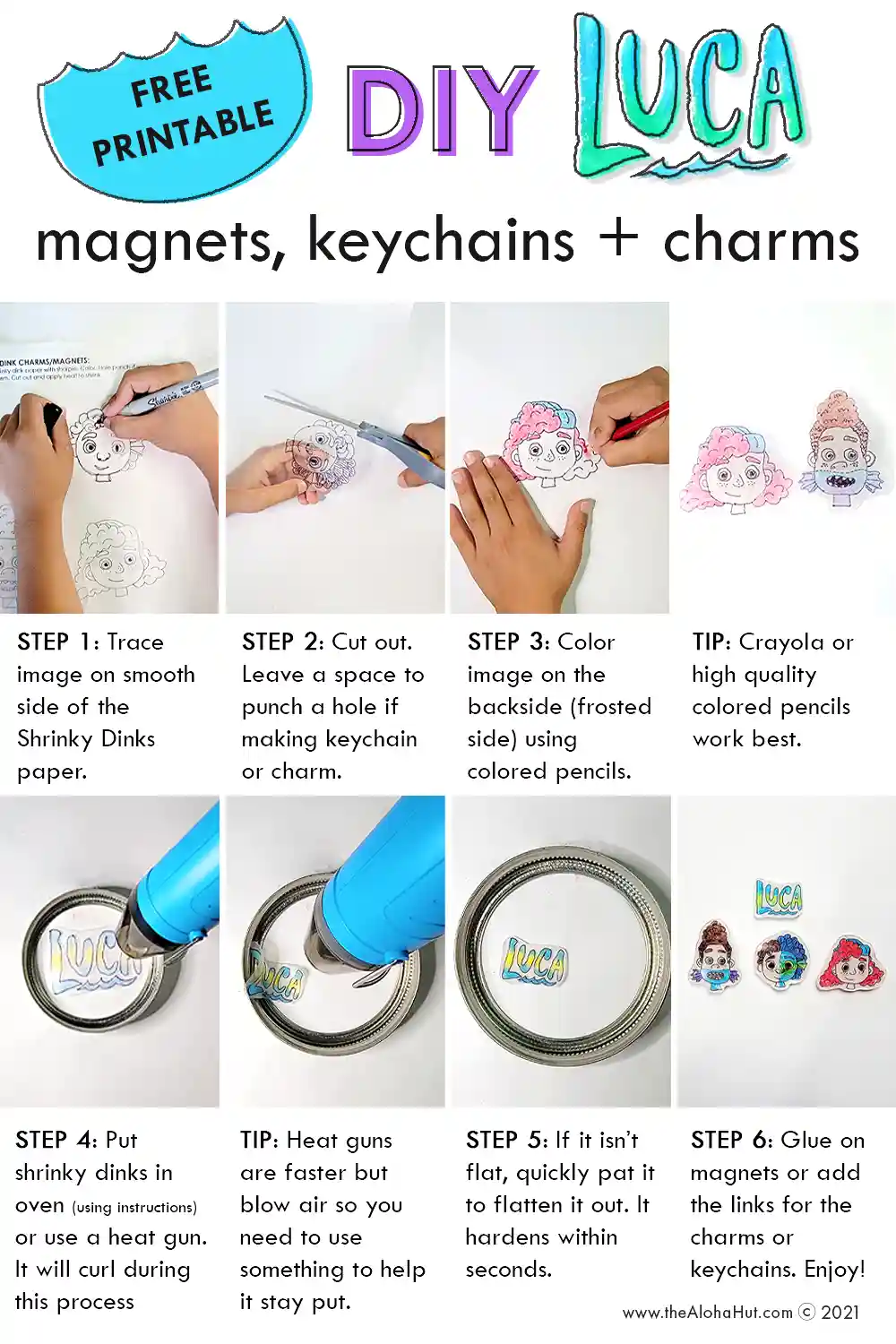 Easy Shrinky Dink Keychain with Coloring Pages - DIY Candy