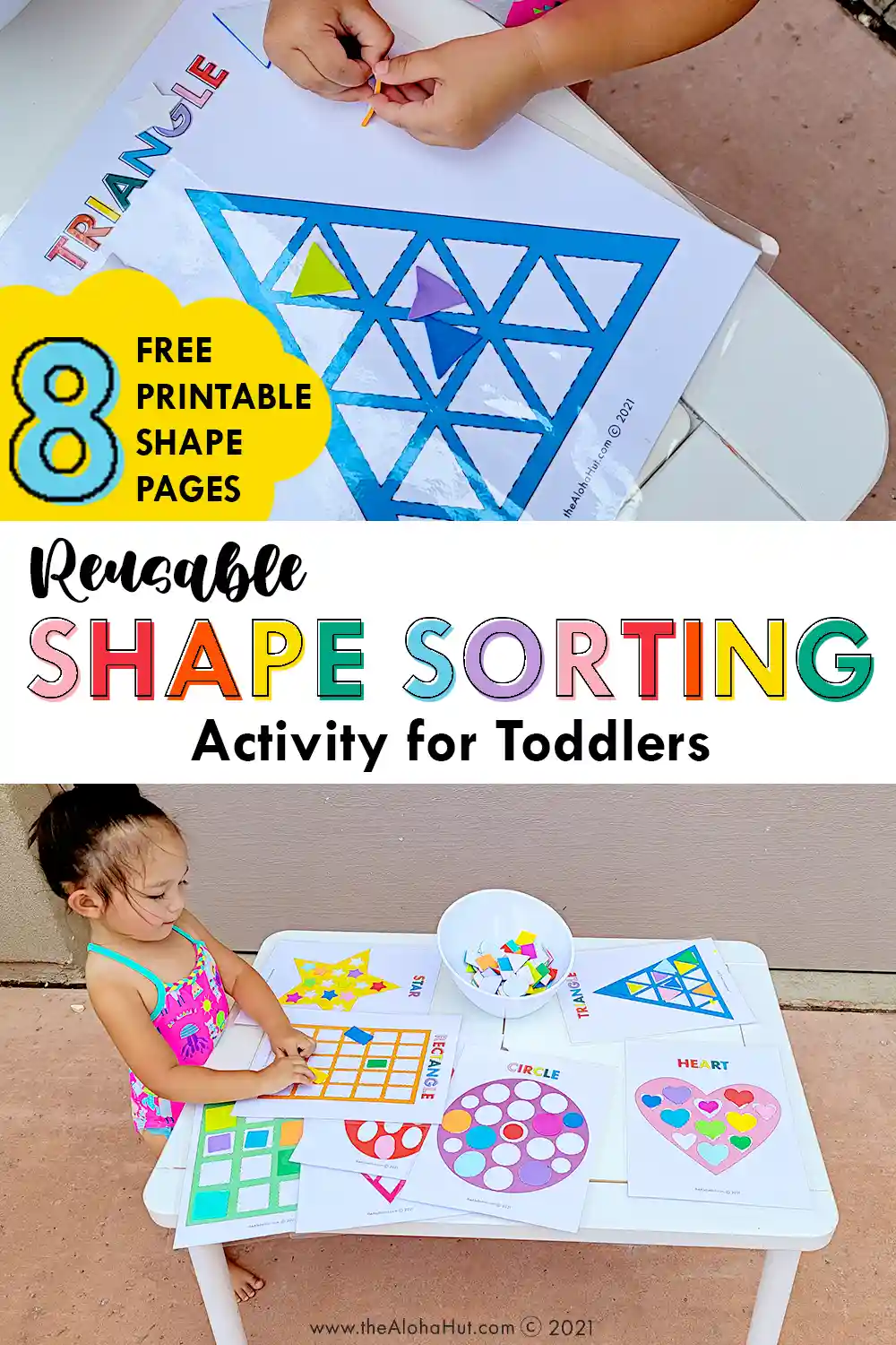 Shape Sorting Activity - free printable - toddler activity - early childhood education - preschool