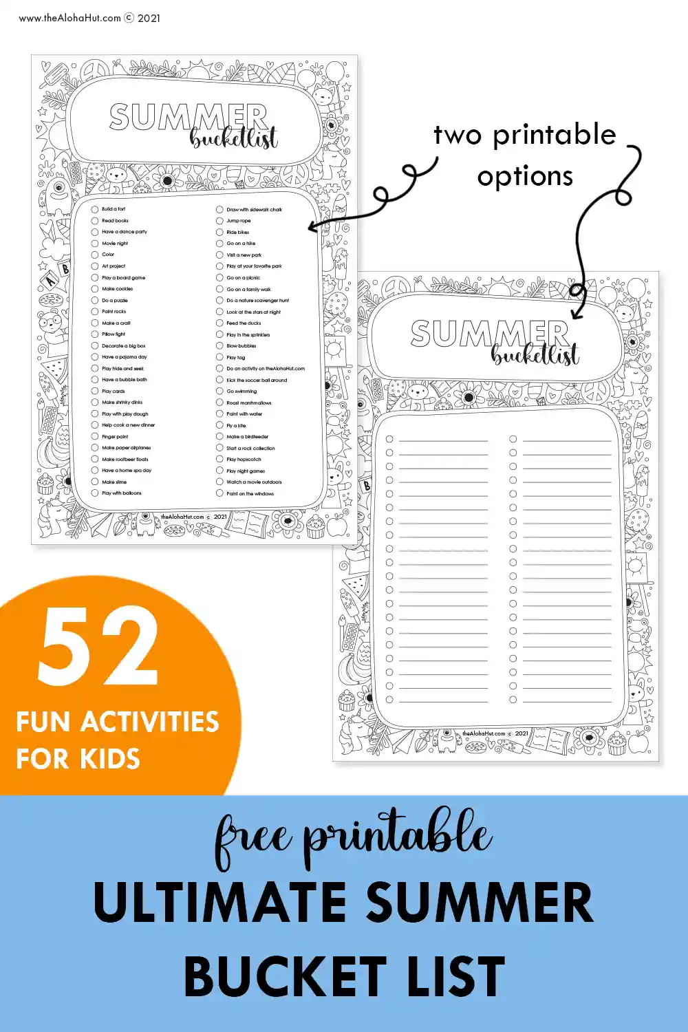 Summer Bucket List For Kids With Printable