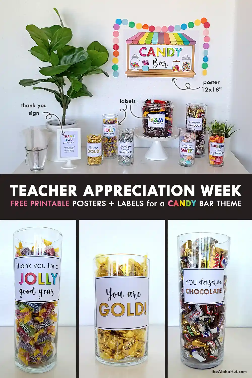 Teacher Appreciation Week - Candy Bar Theme - free printable