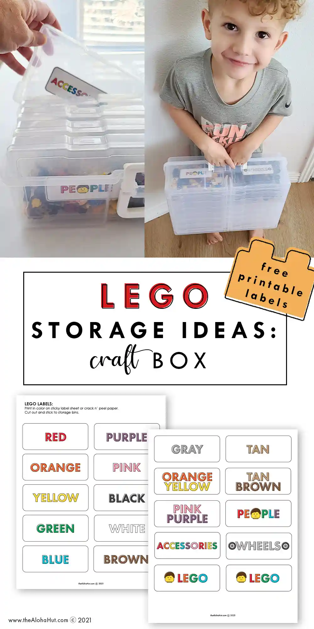 Lego Storage Ideas + DIY Lego Table - free printable