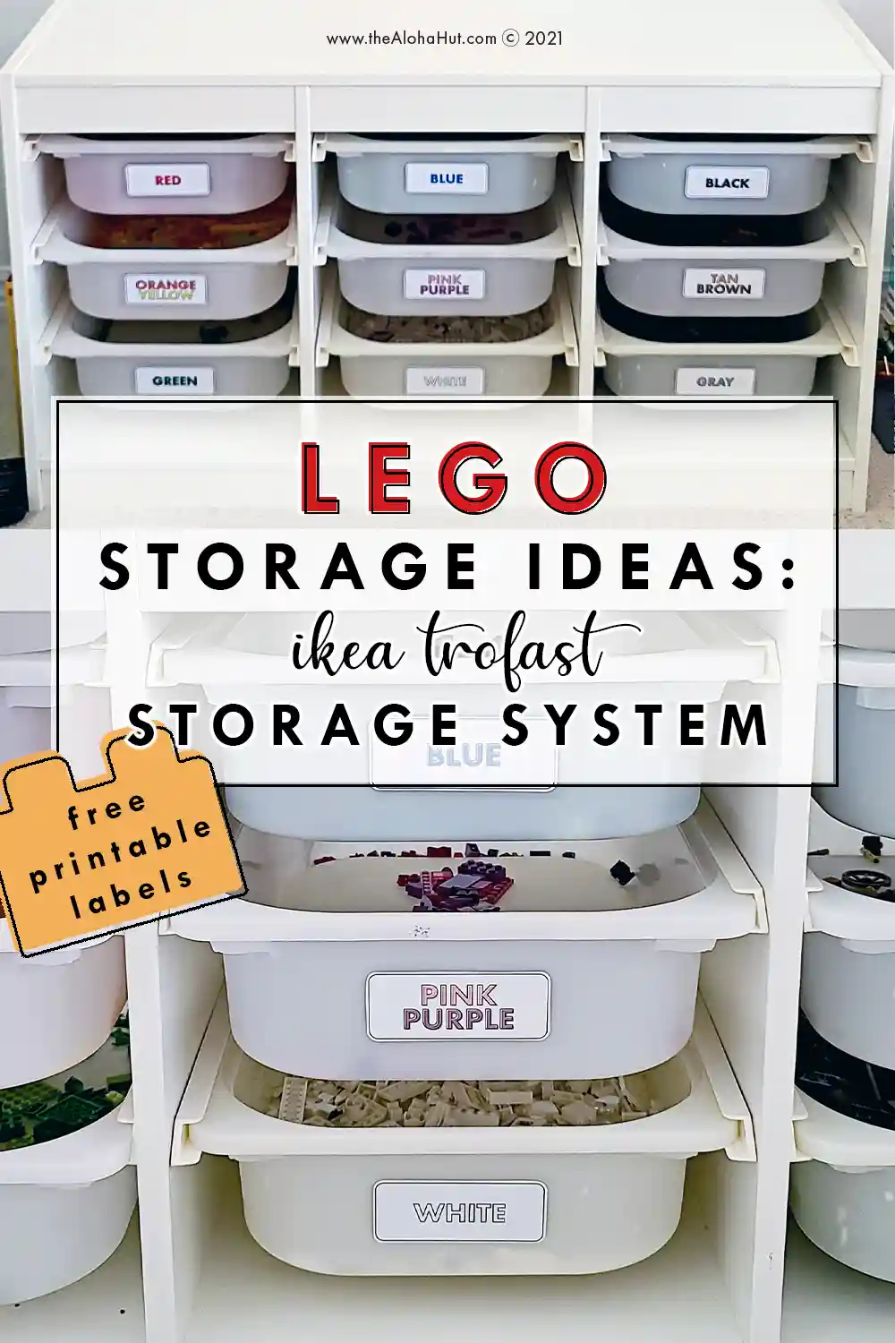 Lego Storage Ideas + DIY Lego Table - free printable