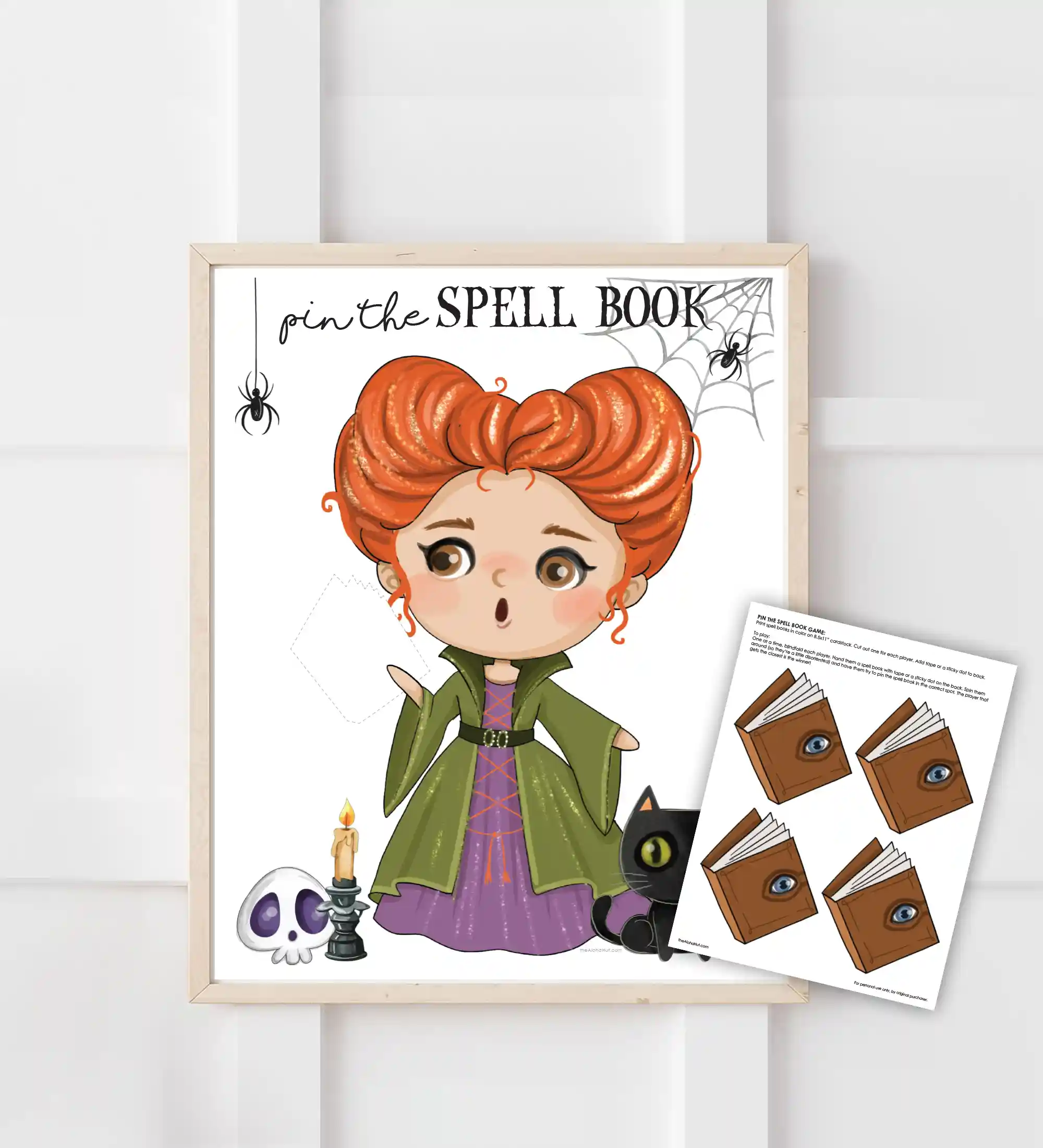 Halloween Game - Hocus Pocus Pin the Spell Book