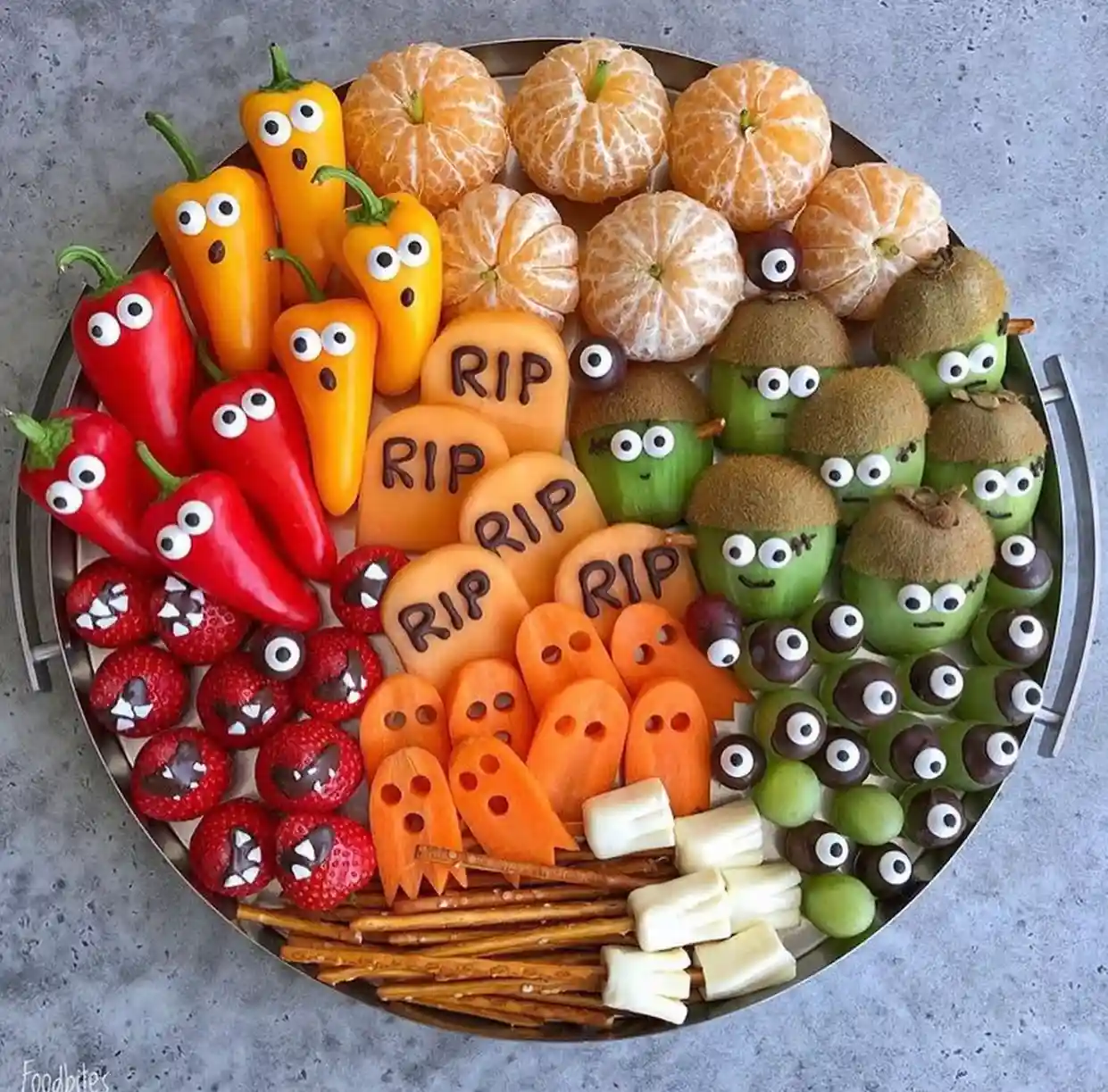 Hocus Pocus Halloween Party Ideas - Healthy Fruits & Veggie Platter