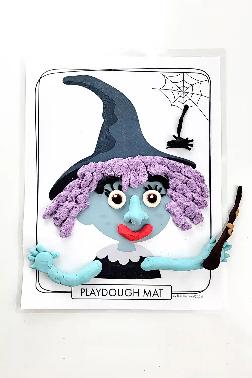 Halloween Playdough Mats - witch