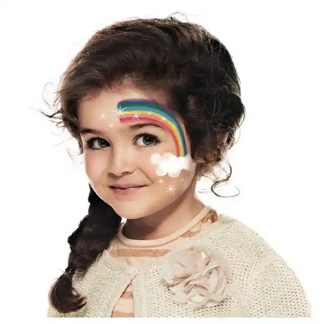 Face painting station and booth at a school carnival or circus themed birthday party.