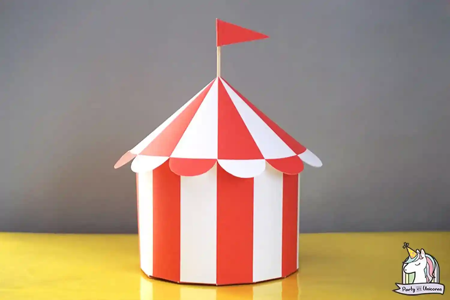 Carnival Party Ideas - Circus-Tent-Favor-Box-Step-by Party with Unicorns