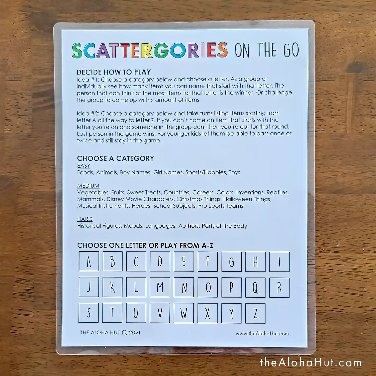 DIY Portable Road Trip Kits - 10 Free Printable Activity Pages - Travel Games - Scattegories on the Go