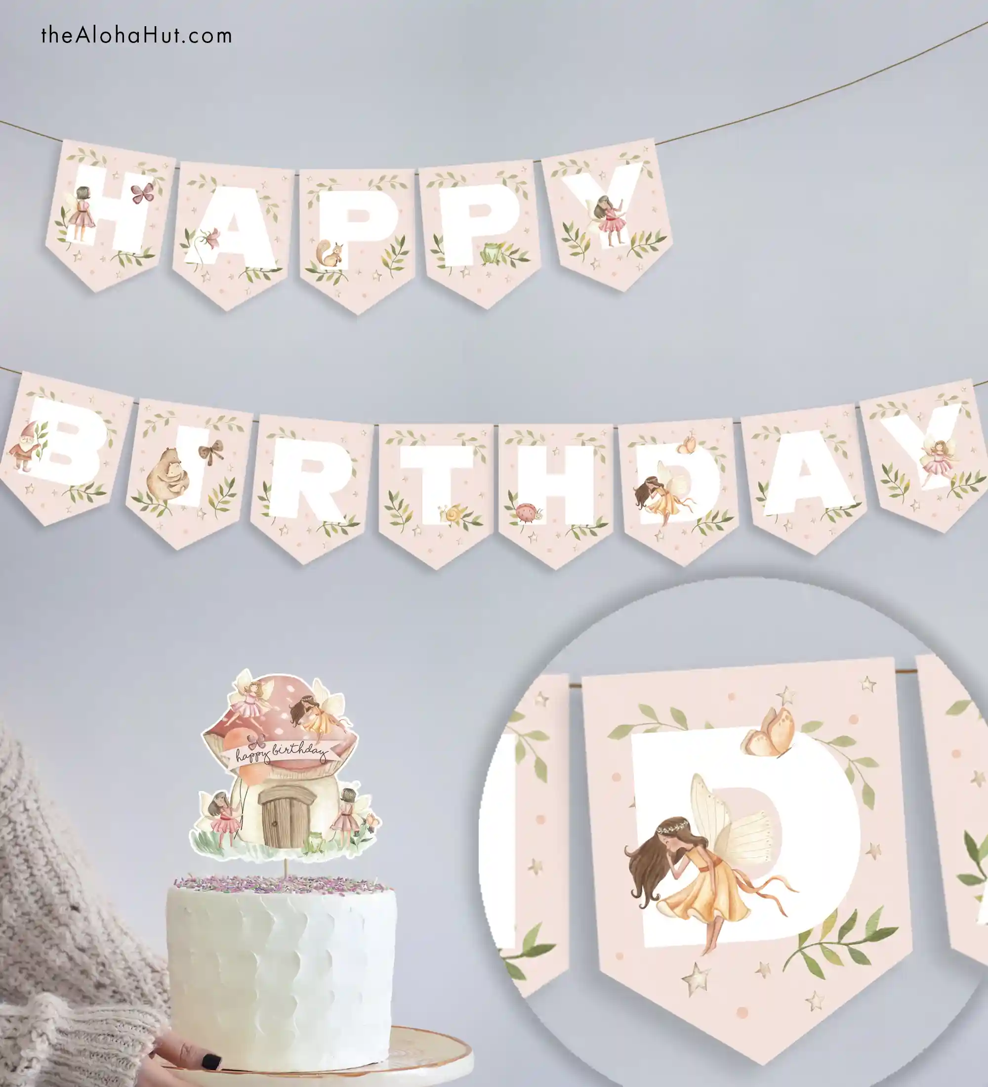 Fairy Party Ideas - Fairy Cake Topper & Birthday Banner