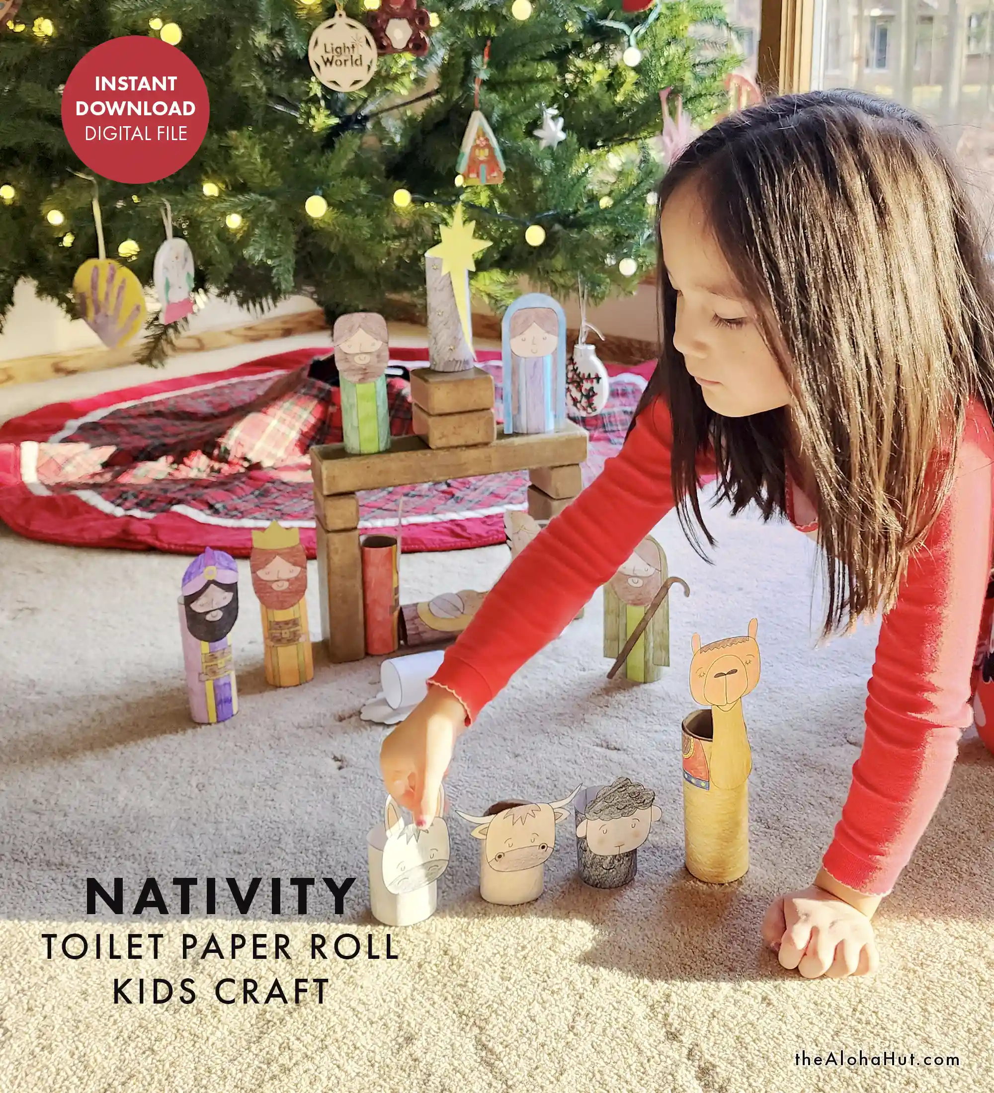 Nativity toilet paper roll craft for a fun and easy kids Christmas craft. Make your own DIY nativity with our printable nativity toilet paper prints.