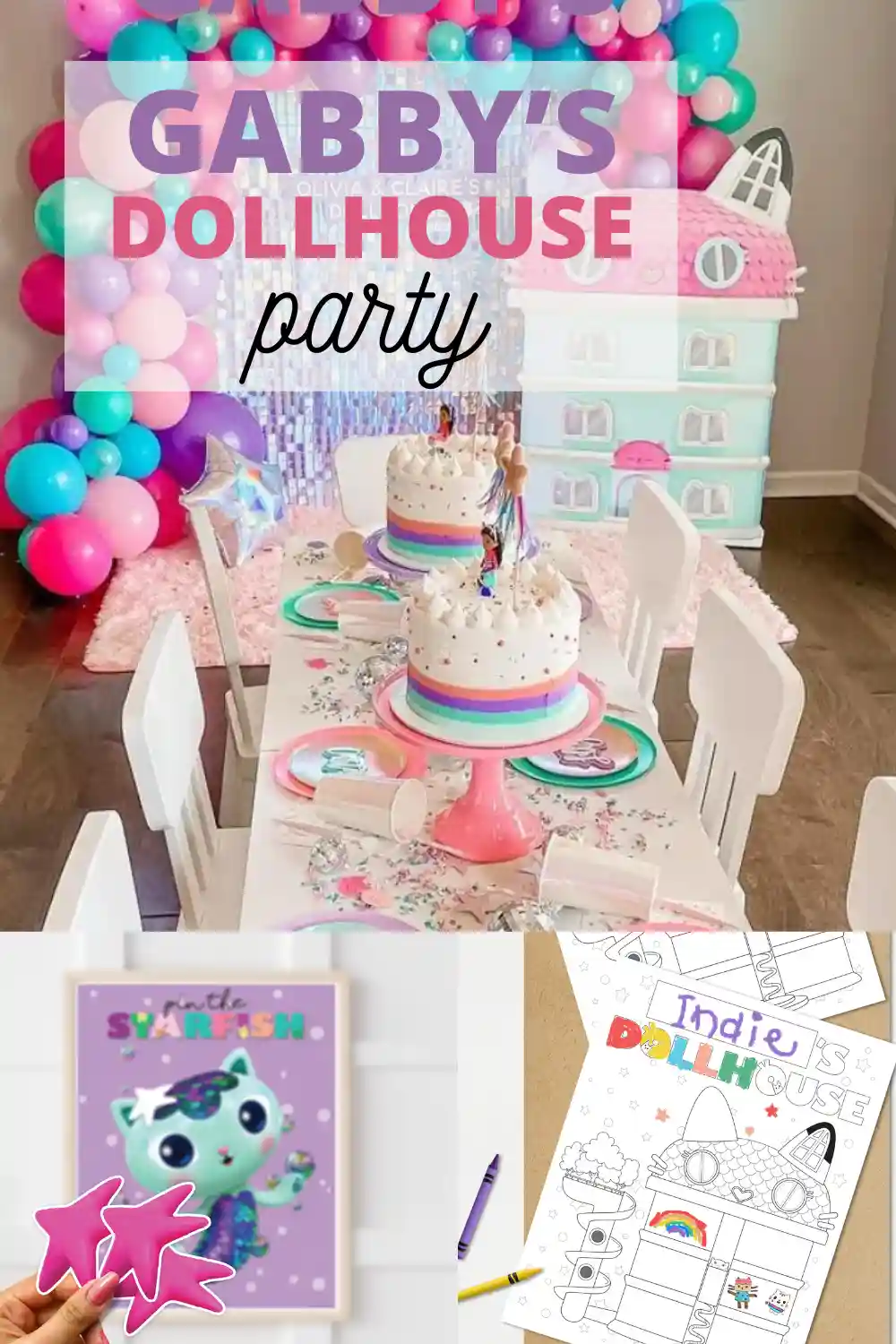 Gabby's Dollhouse party ideas to help you easily plan a Gabby's Dollhouse birthday party for your toddler. Ideas for Gabby's Dollhouse games, Gabby's Dollhouse decortations, Gabby's Dollhouse cupcakes, Gabby's Dollhouse activities, and more!