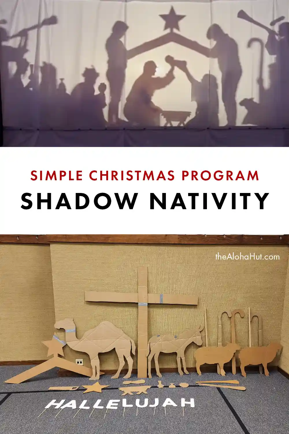 Hallelujah Christmas Shadow Nativity - Printable Nativity Silhouettes, Script & Supply List