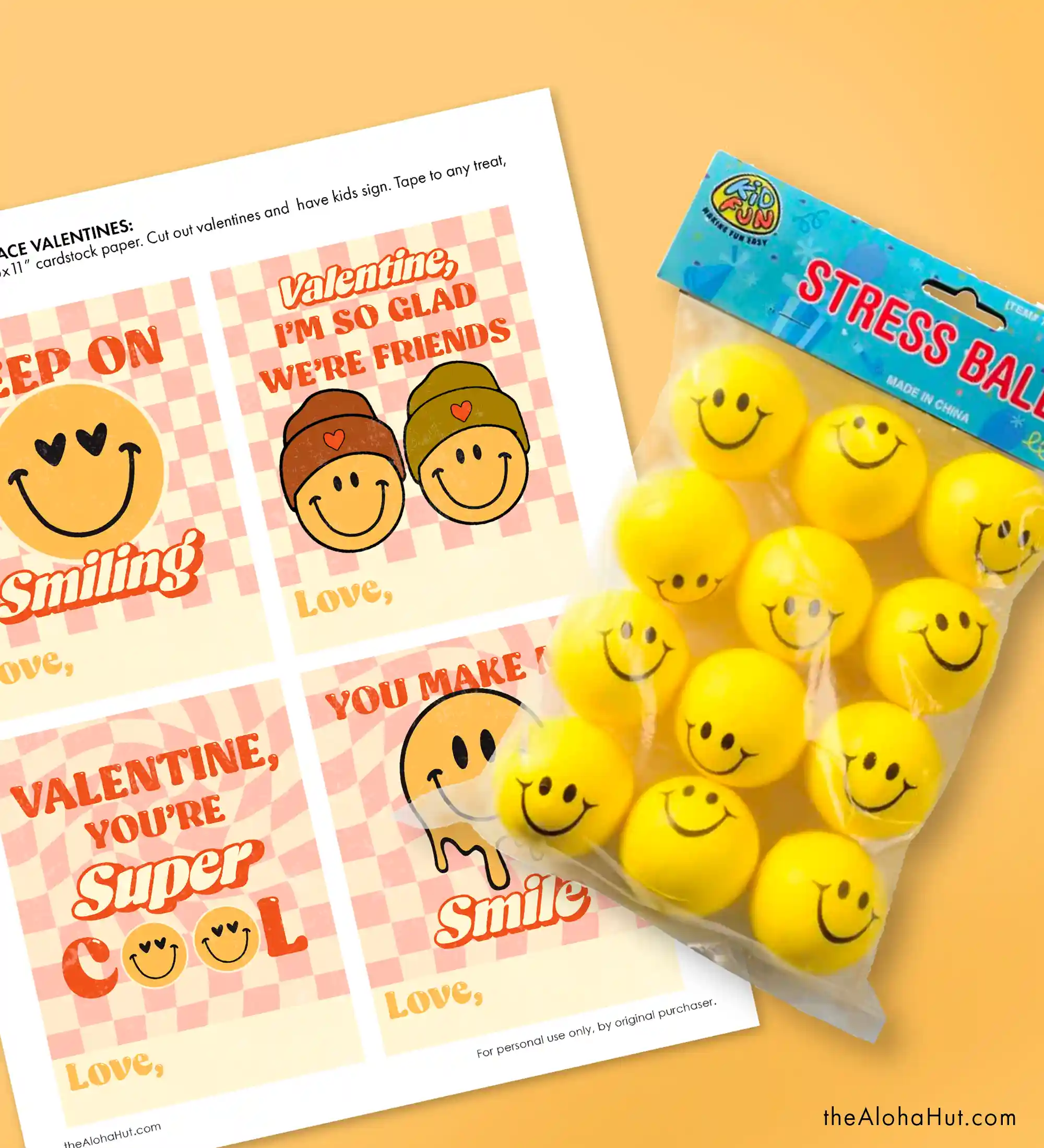 Fun & Easy Kids Valentine's Day Card Ideas - smiley face, checkered, teen, cool, retro