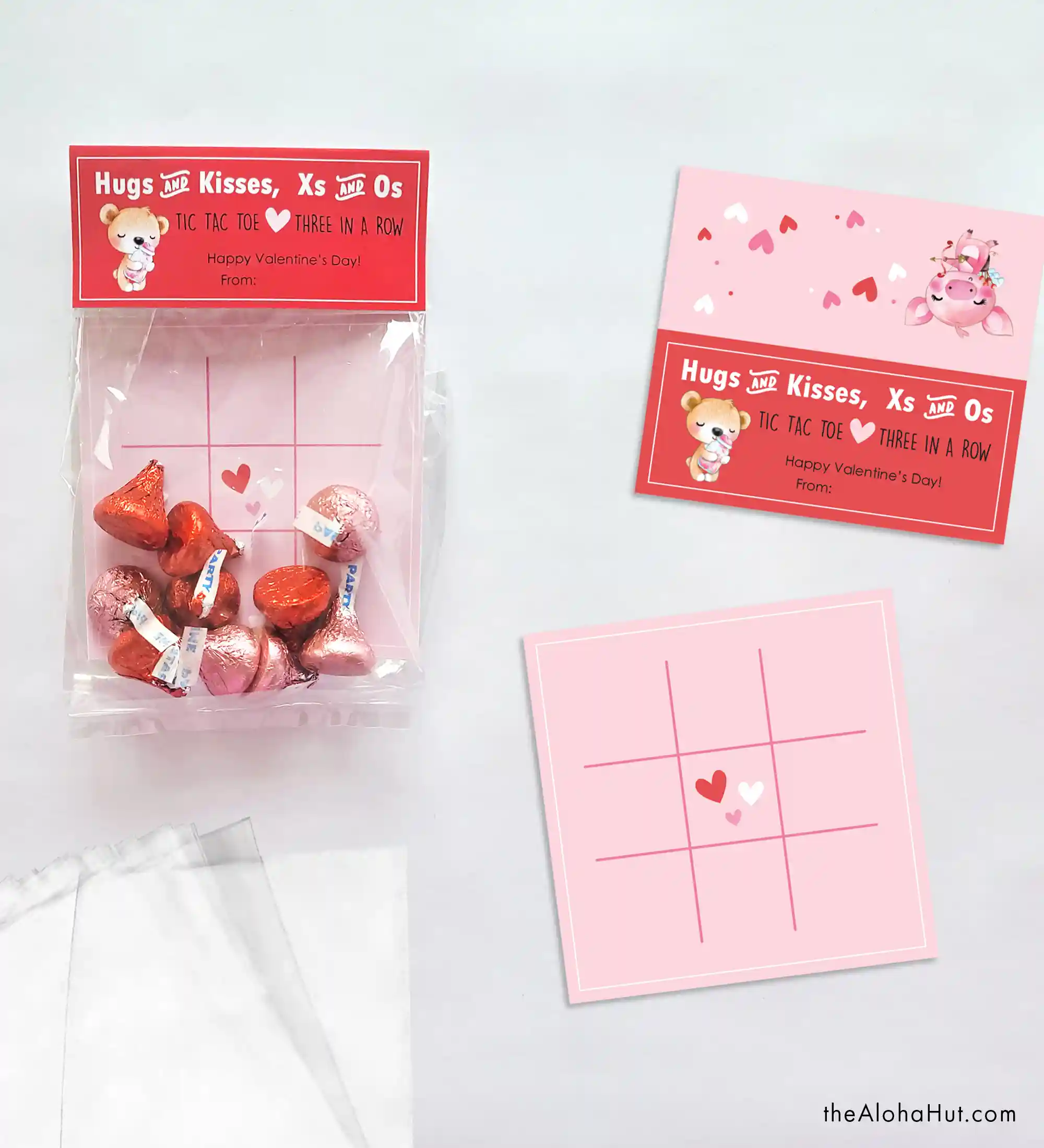 Kids Valentine's Day Card Ideas - Tic Tac Toe valentine game, Hershey Kisses