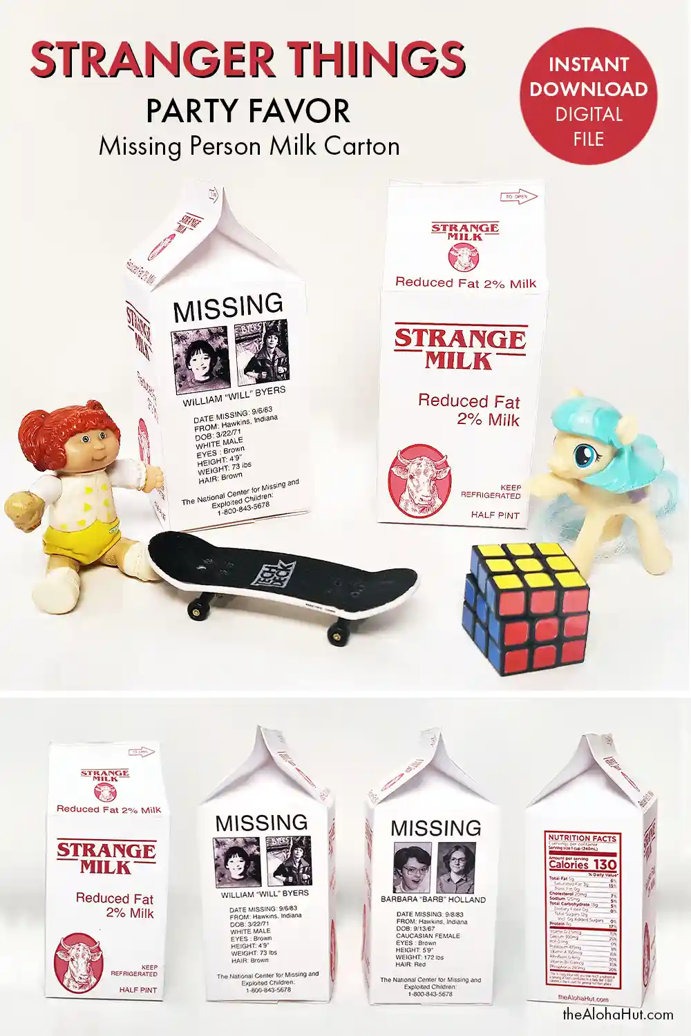 Stranger Things Party Favors - missing milk carton