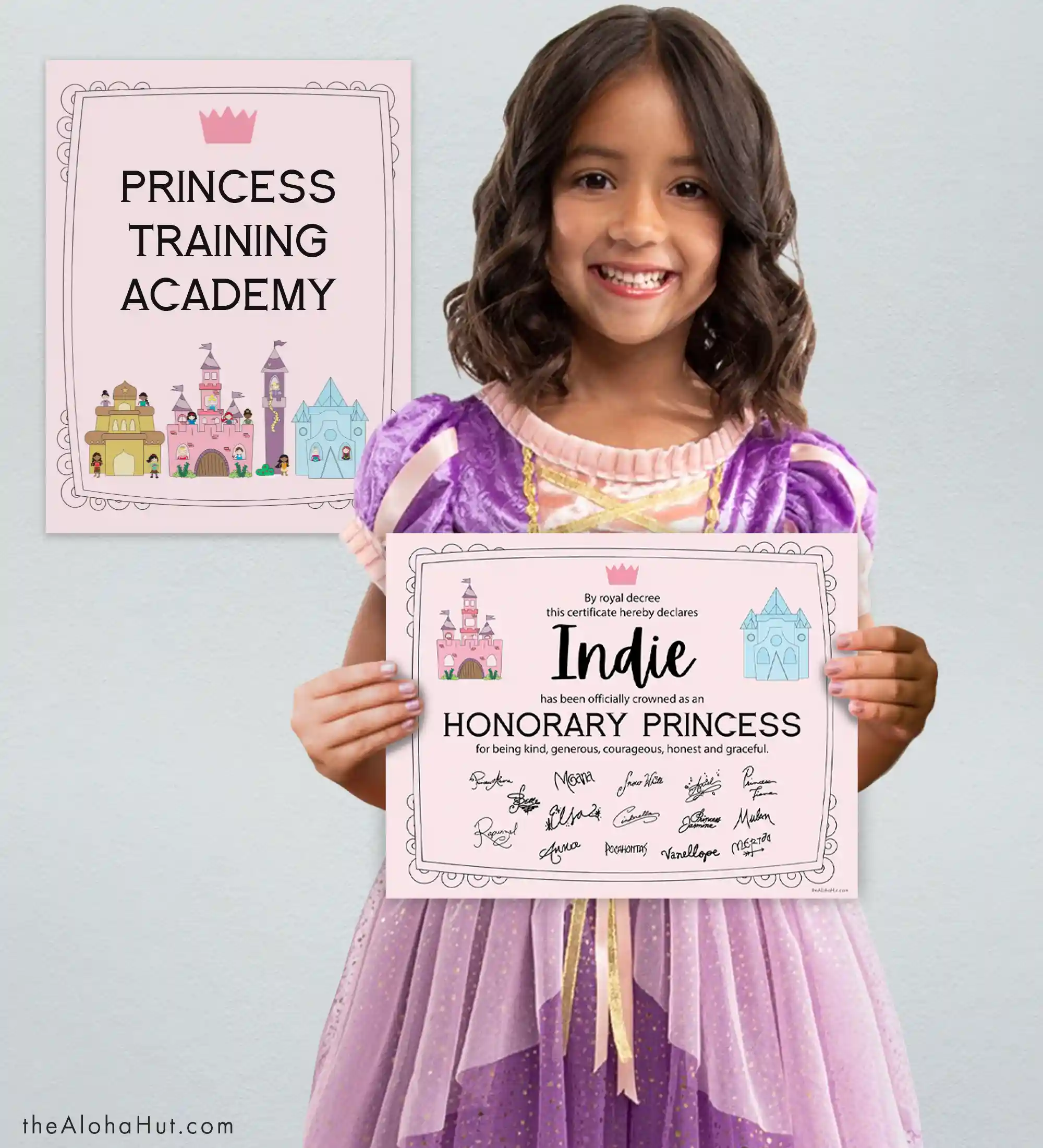 Disney Princess Party Ideas - Princess Academy Certificate - 1