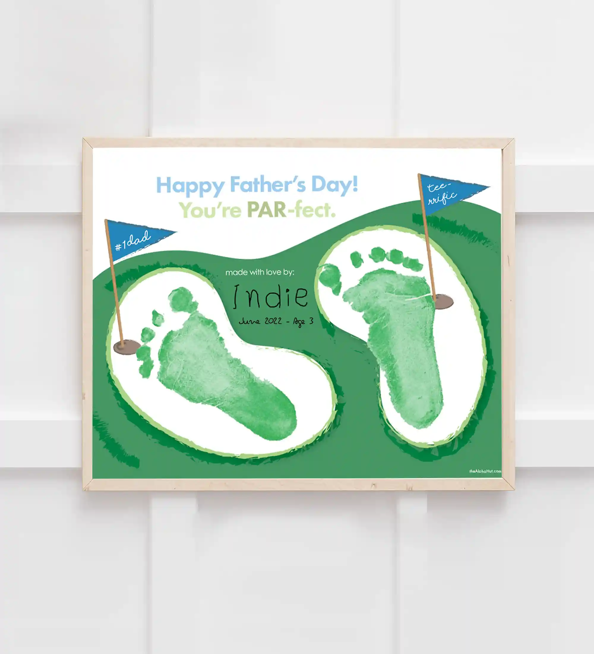 Golf Footprint Father's Day Gift, 13 Father's Day Handprint Craft Ideas