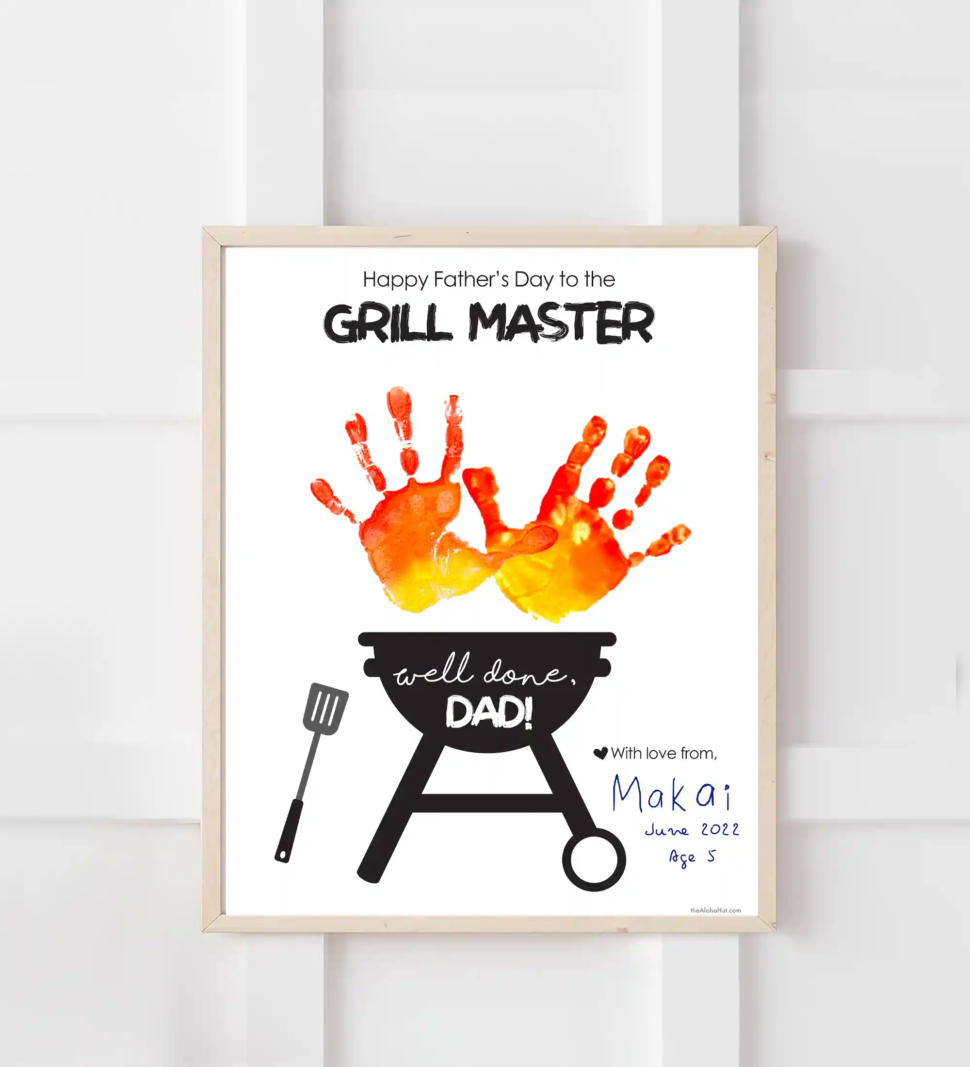 Grill Handprint Craft Father's Day Gift, 13 Father's Day Handprint Craft Ideas