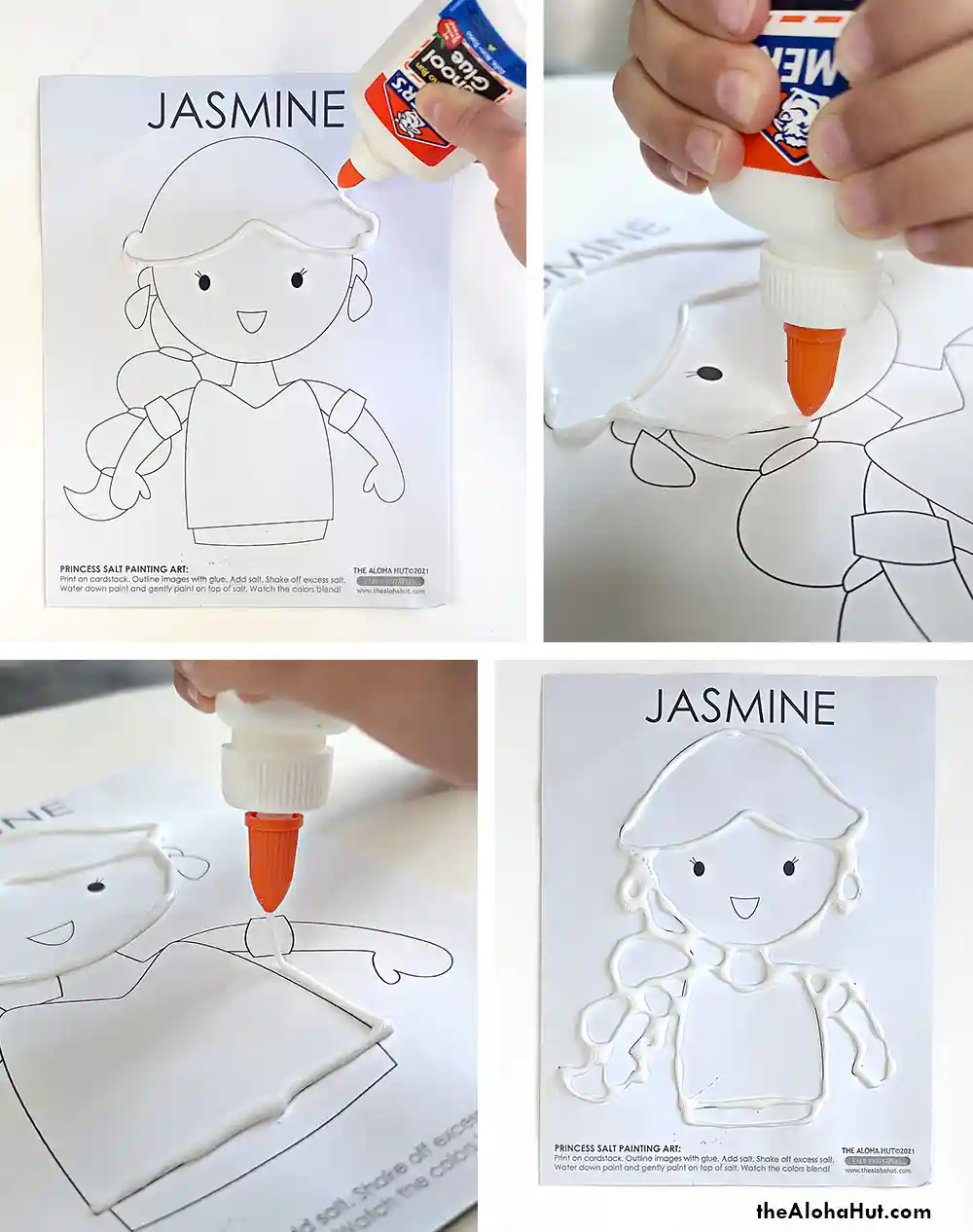 How to Make Salt Art + Disney Princess Coloring Pages