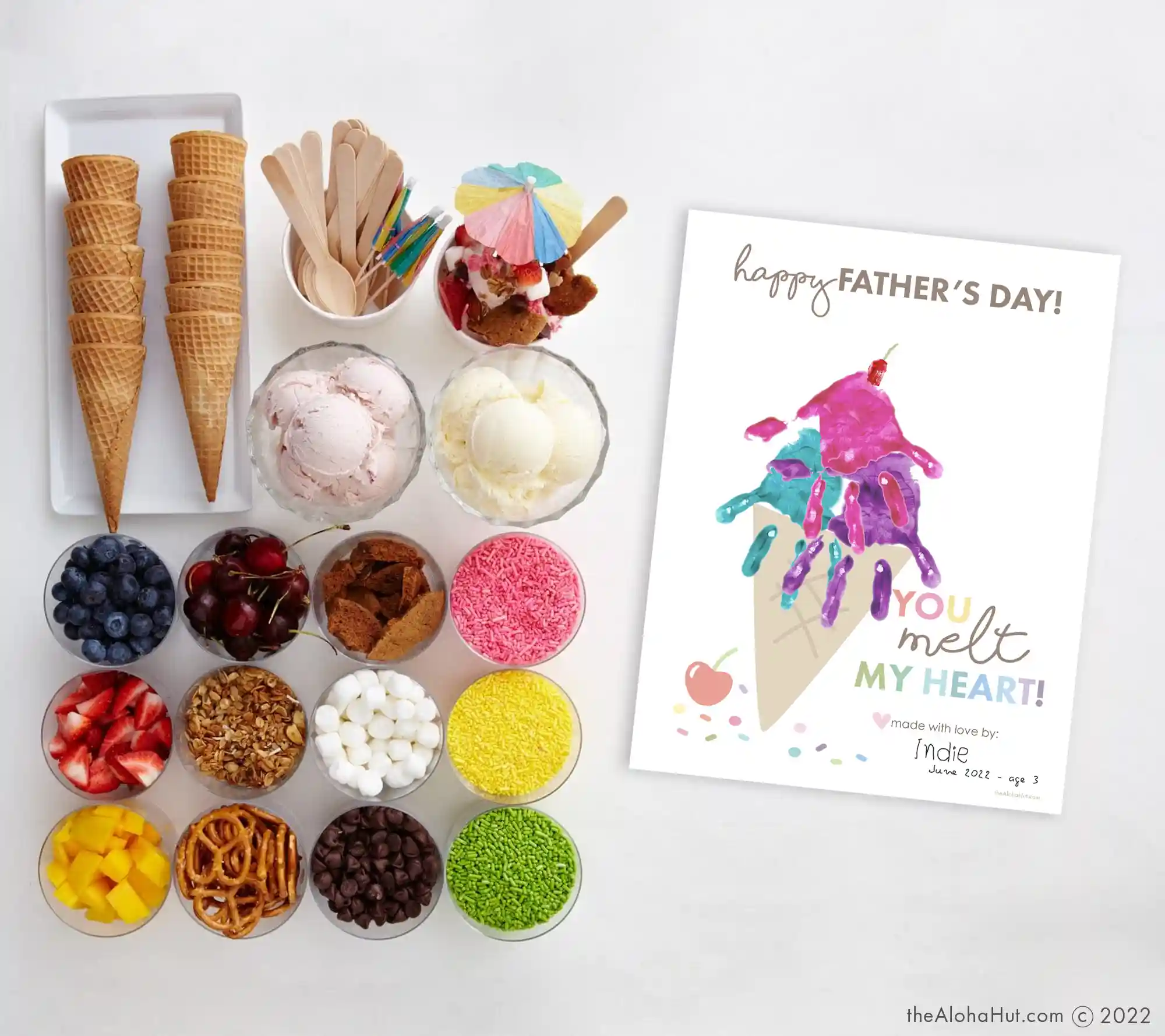 Ice Cream Father's Day Craft, 13 Father's Day Handprint Craft Ideas
