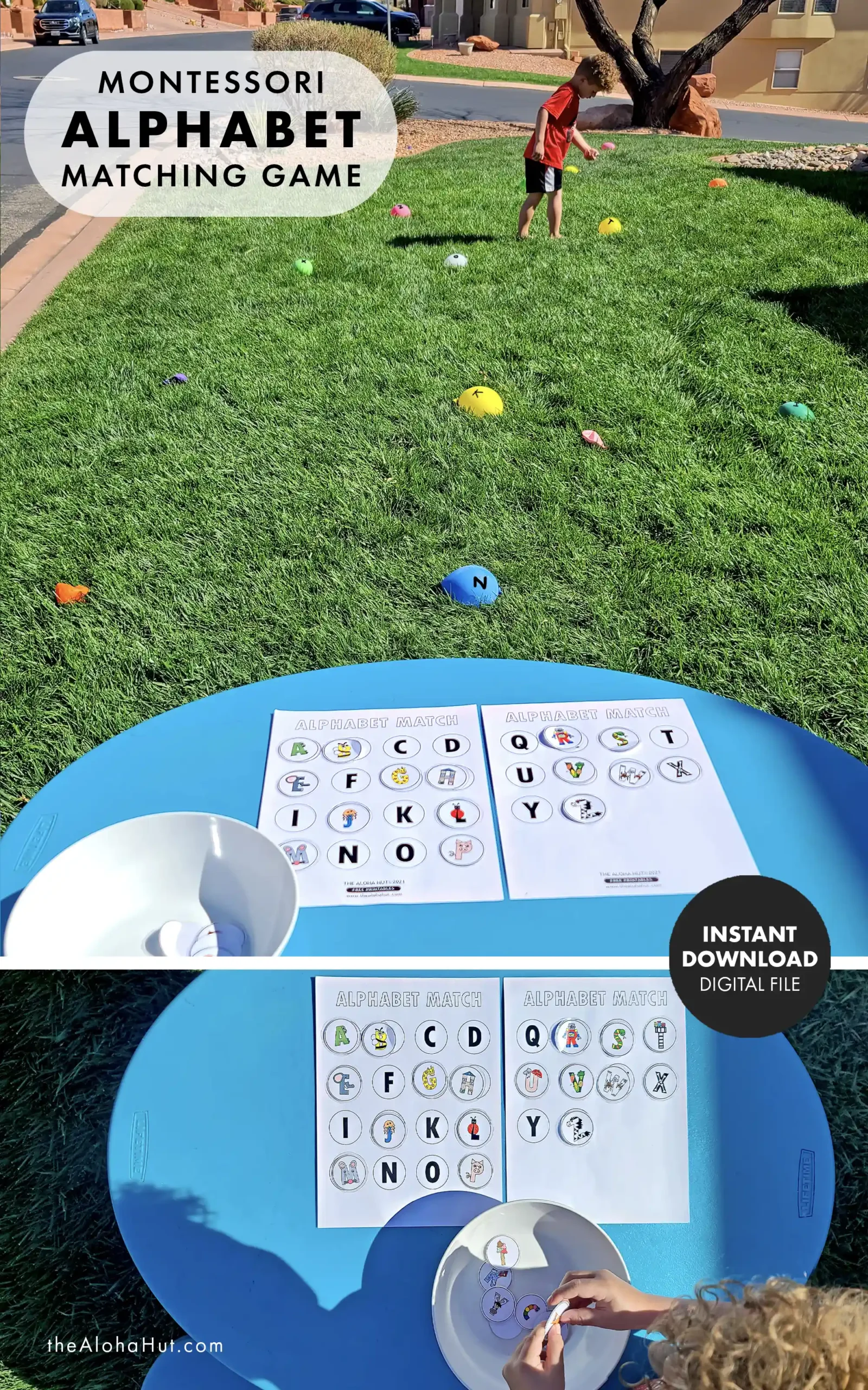 Montessori Alphabet Activity - Ballon Pop Matching Game