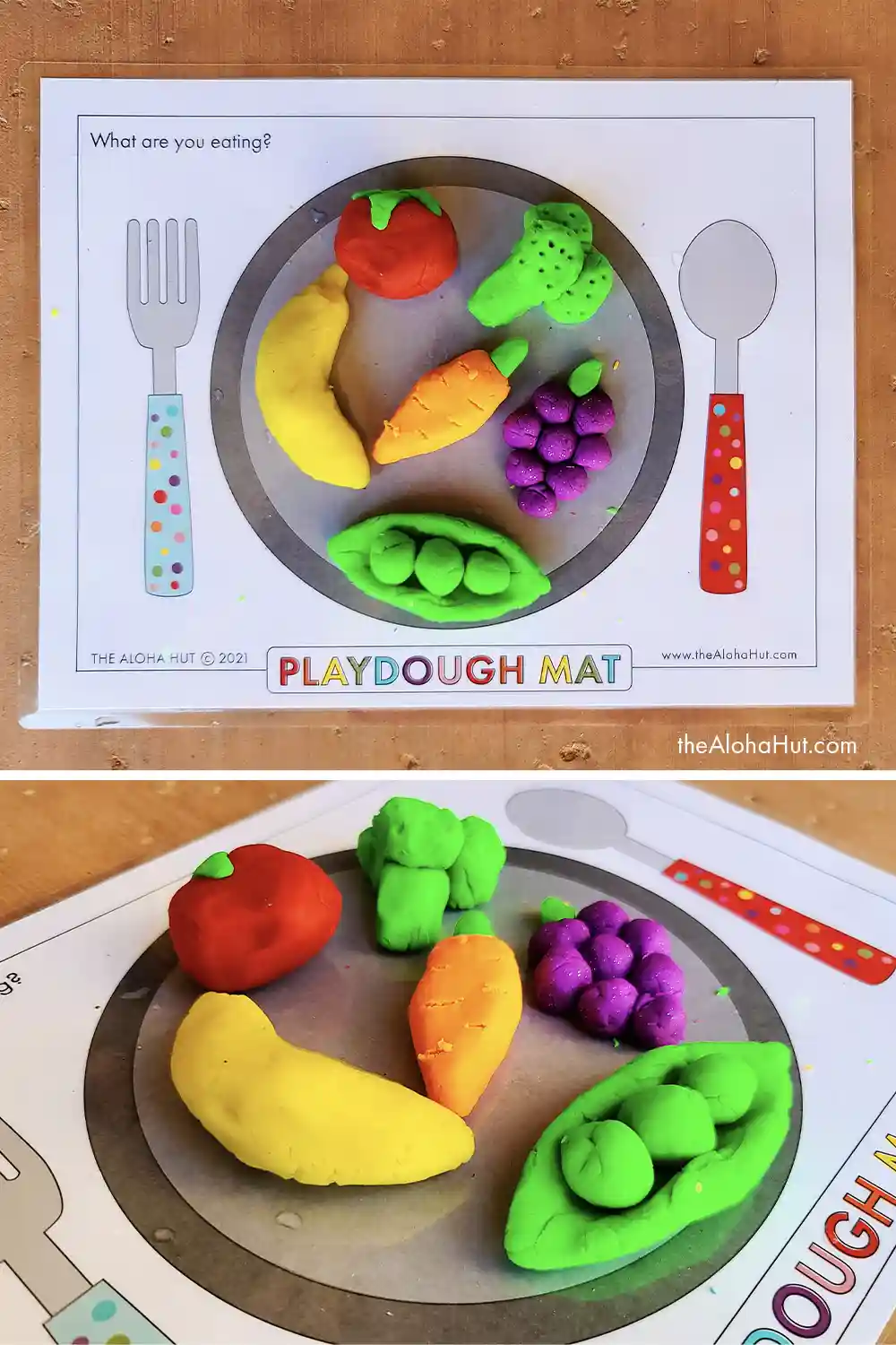 Playdough Mats by The Aloha Hut - free printable