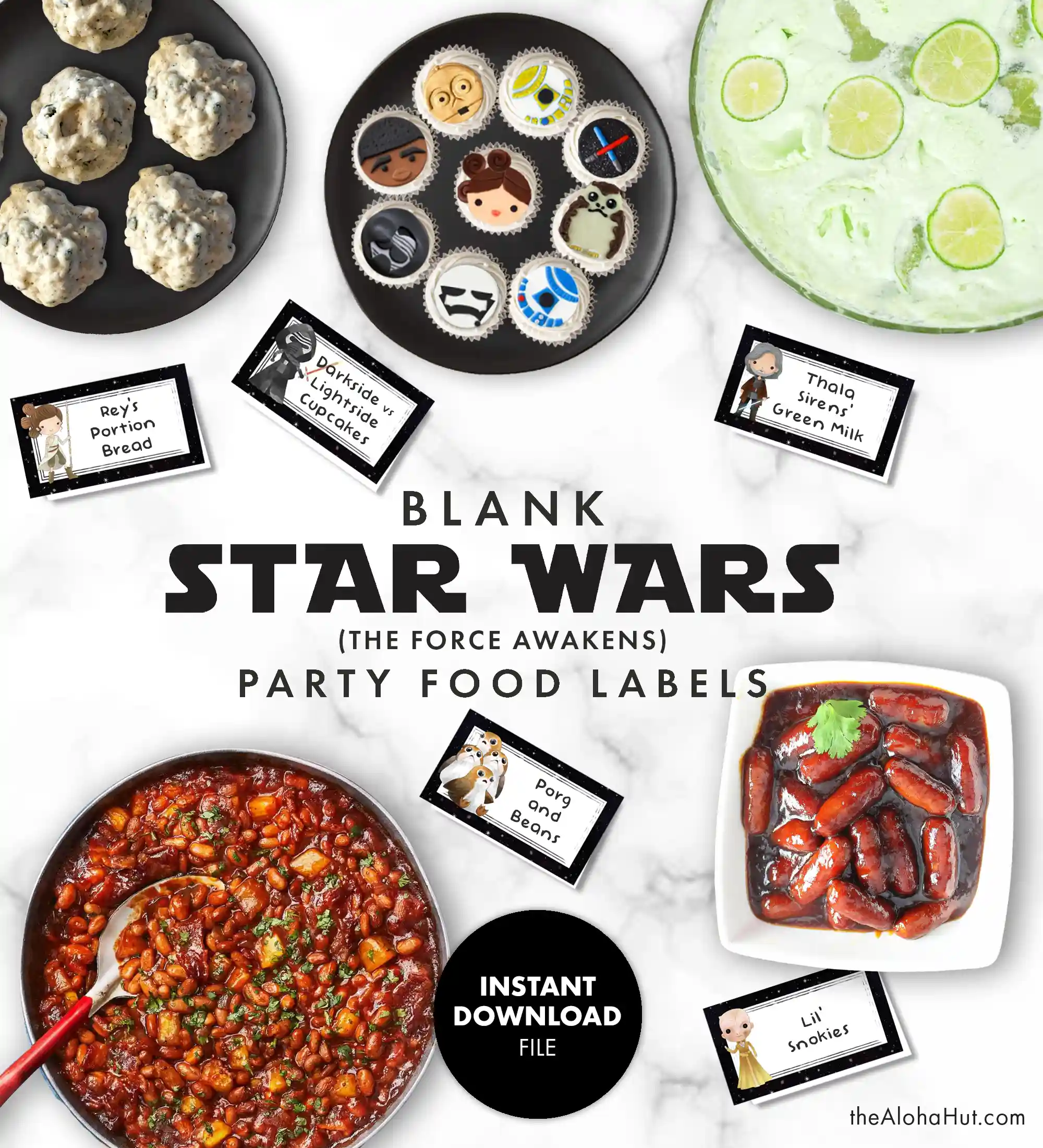Star Wars party ideas, activities, birthday party games, decorations, and prints. Ideas and tips and tricks for throwing the best Star Wars themed kids birthday party, baby shower, or one with the force celebration. Includes Star Wars printable games, decorations (cupcake toppers, banners, gift tags, characters) and Star Wars party games (BINGO, scavenger hunt, pin the lightsaber on Yoda or Darth Vader). Food labels.