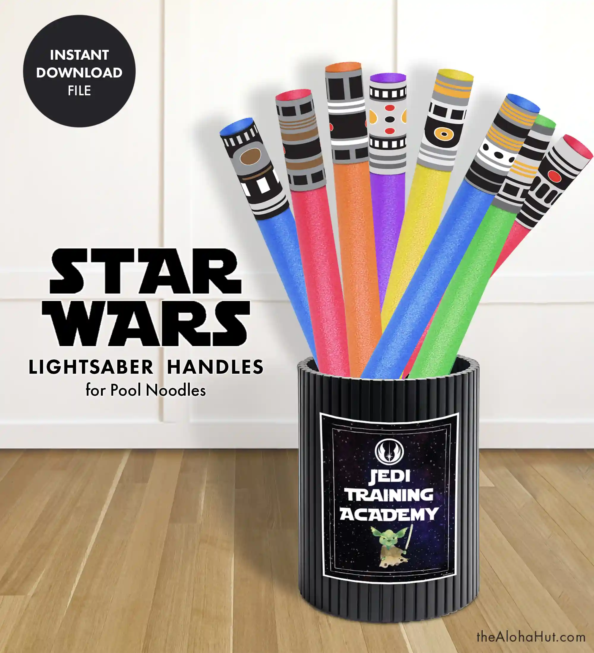 Star Wars party ideas, activities, birthday party games, decorations, and prints. Ideas and tips and tricks for throwing the best Star Wars themed kids birthday party, baby shower, or one with the force celebration. Includes Star Wars printable games, decorations (cupcake toppers, banners, gift tags, characters) and Star Wars party games (BINGO, scavenger hunt, pin the lightsaber on Yoda or Darth Vader). Pool noodle lightsaber handles and tutorial.