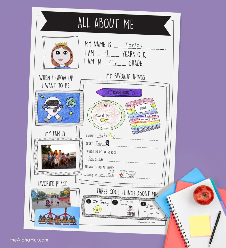 All About Me Poster - Back to School