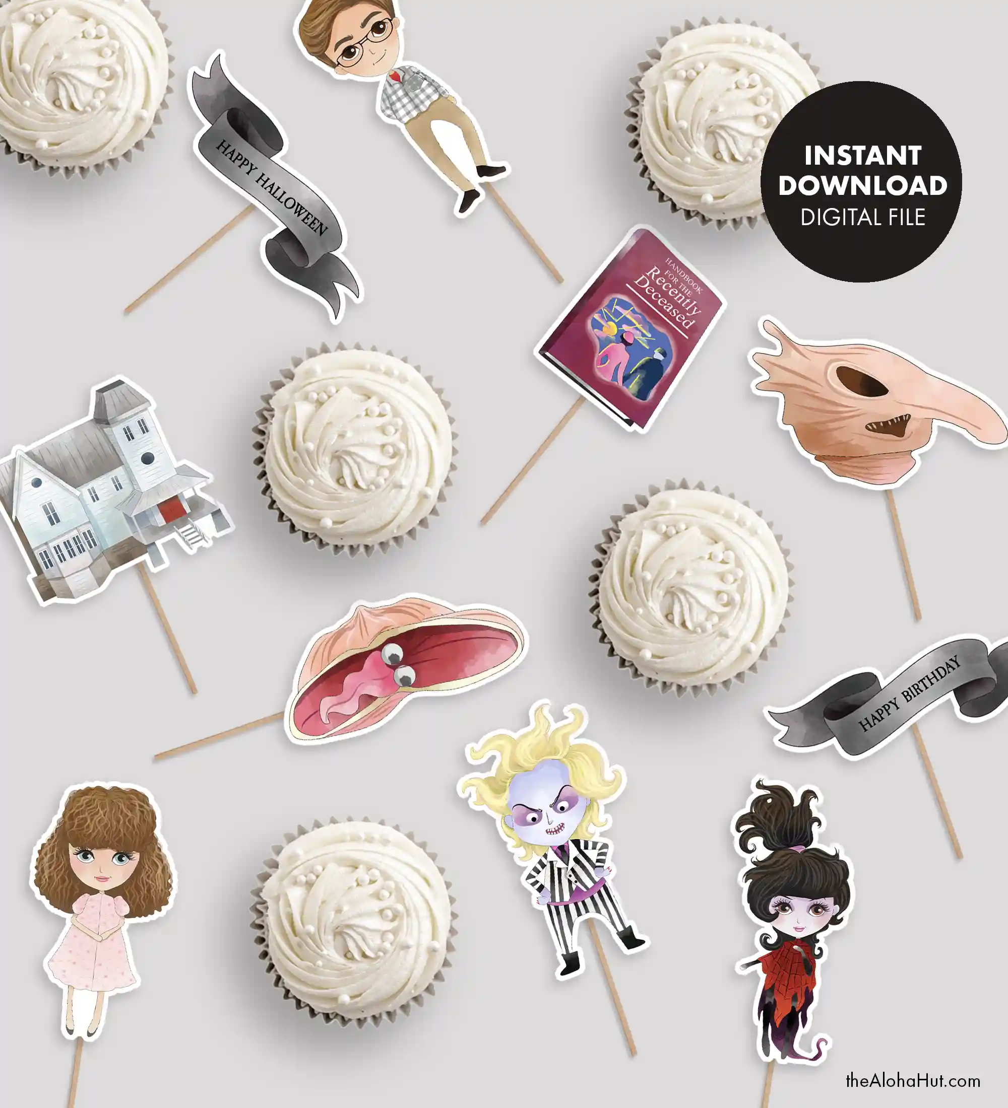 Beetlejuice Halloween Party Ideas - Cupcake Toppers