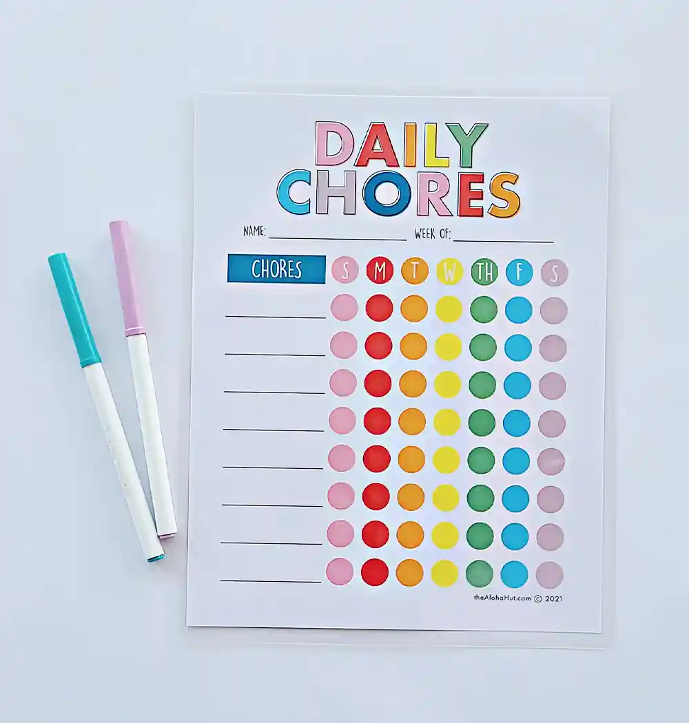 How to Help Kids with Chores + Chore Chart