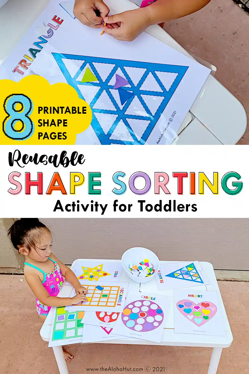 Shape Sorting Activity - printable - toddler activity - early childhood education - preschool